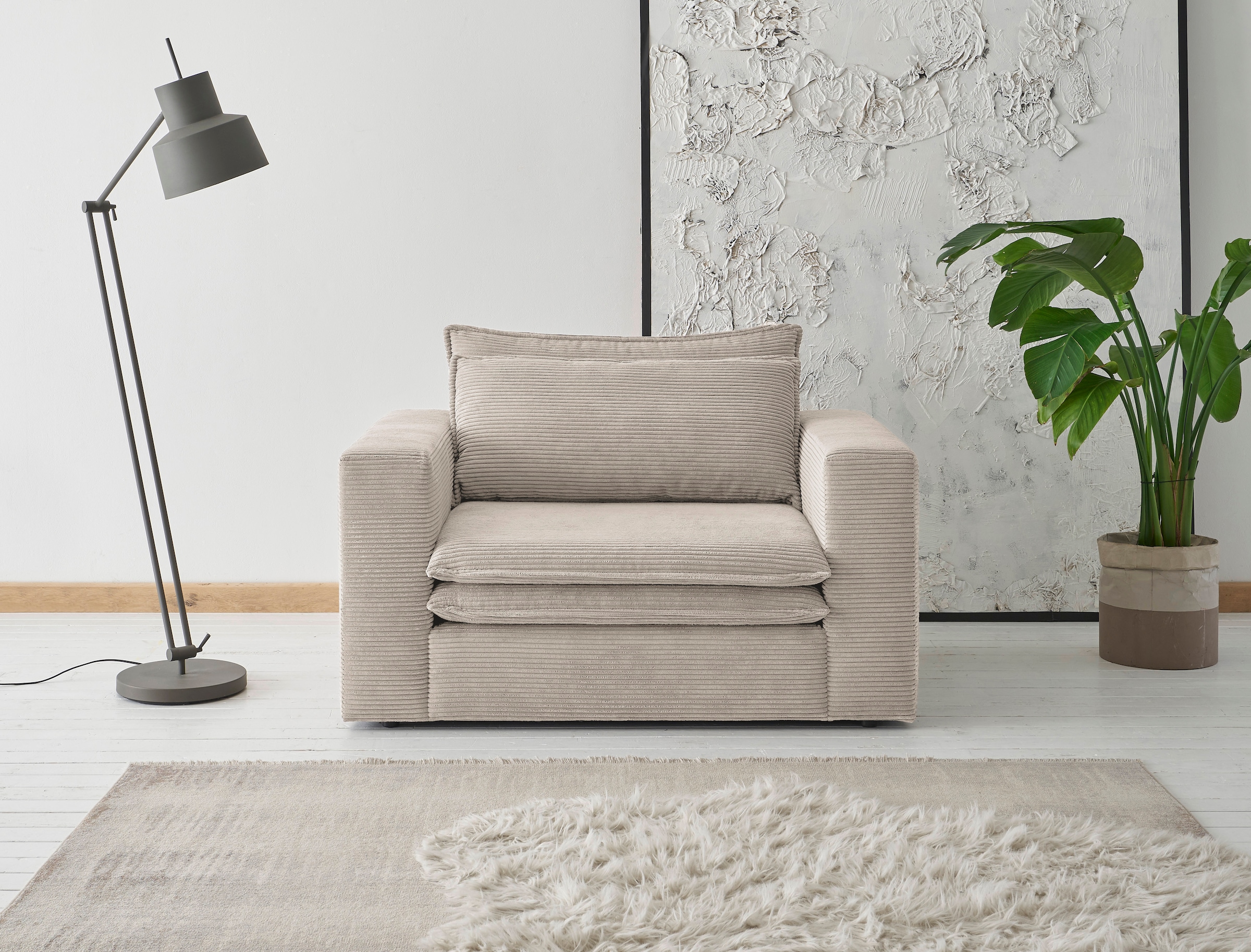 Places of Style Loveseat »PIAGGE«, Hochwertiger Cord, trendiger Loveseat