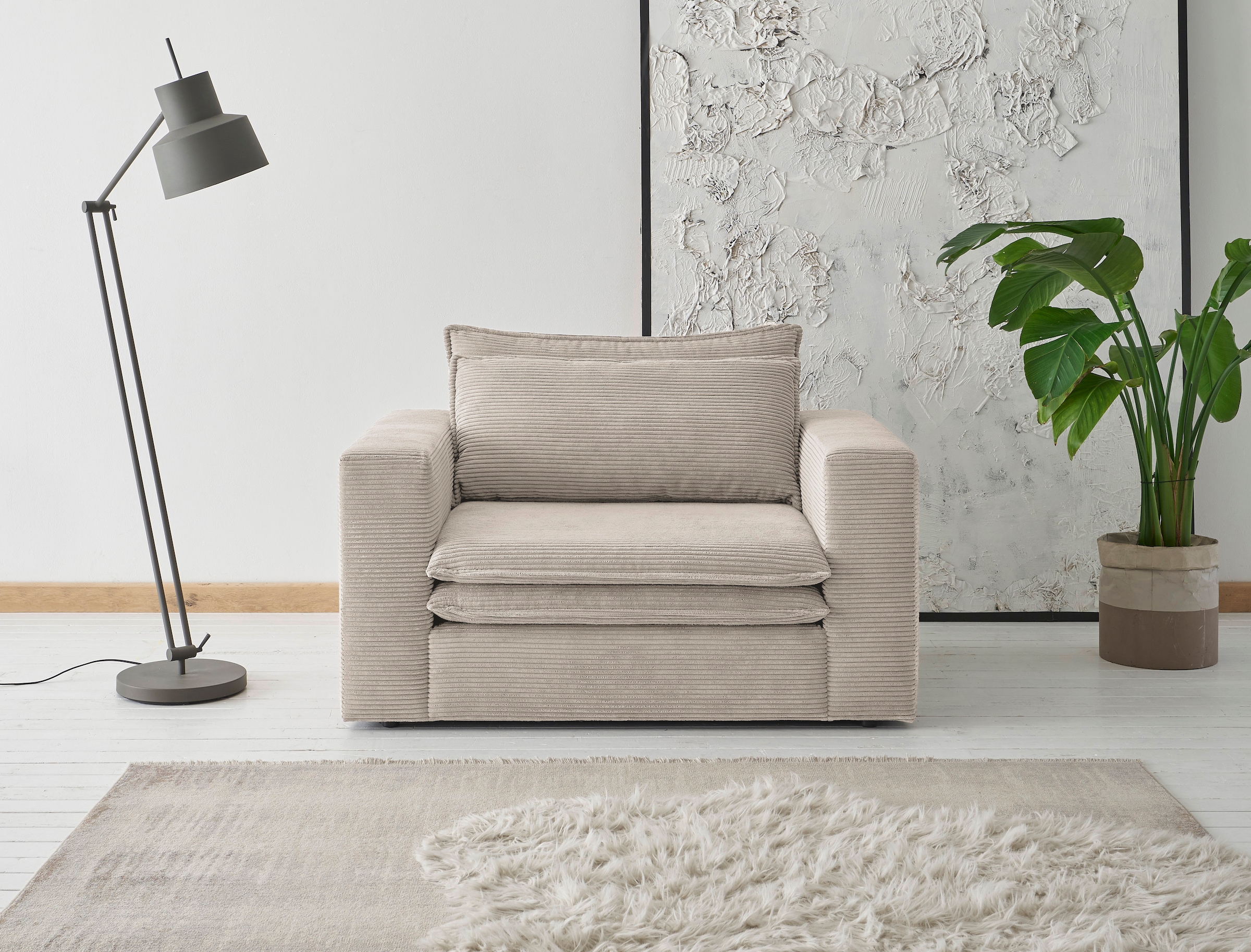 Home affaire Loveseat "PIAGGE" Hochwertiger Cord, trendiger Loveseat günstig online kaufen