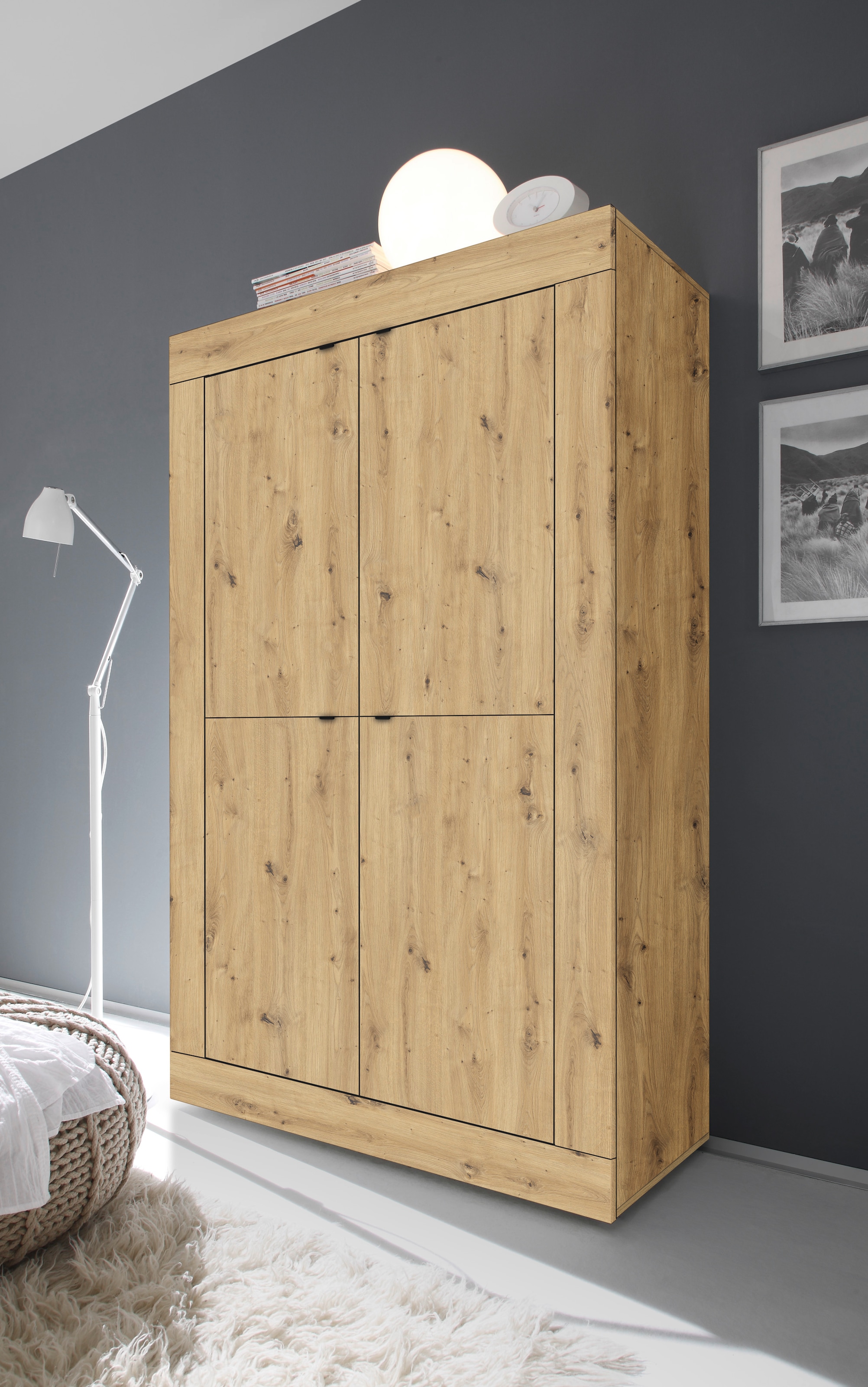 Home affaire Highboard "Basic Höhe 162 cm, Breite 102 cm, Kommode 4 Türen, günstig online kaufen