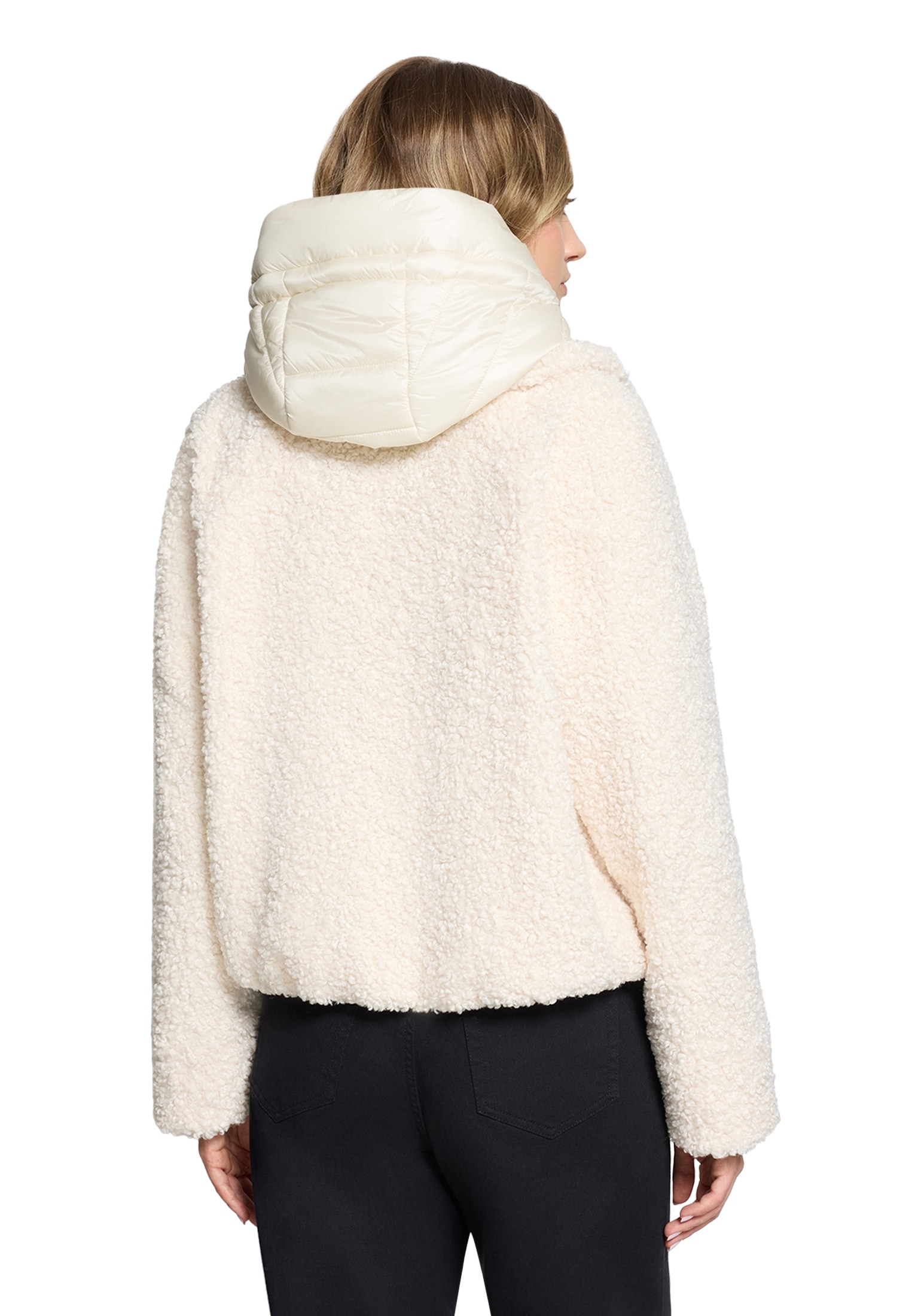 Amber & June Plüschjacke »Damen mit abnehmbarem Westenteil« mit Kapuze