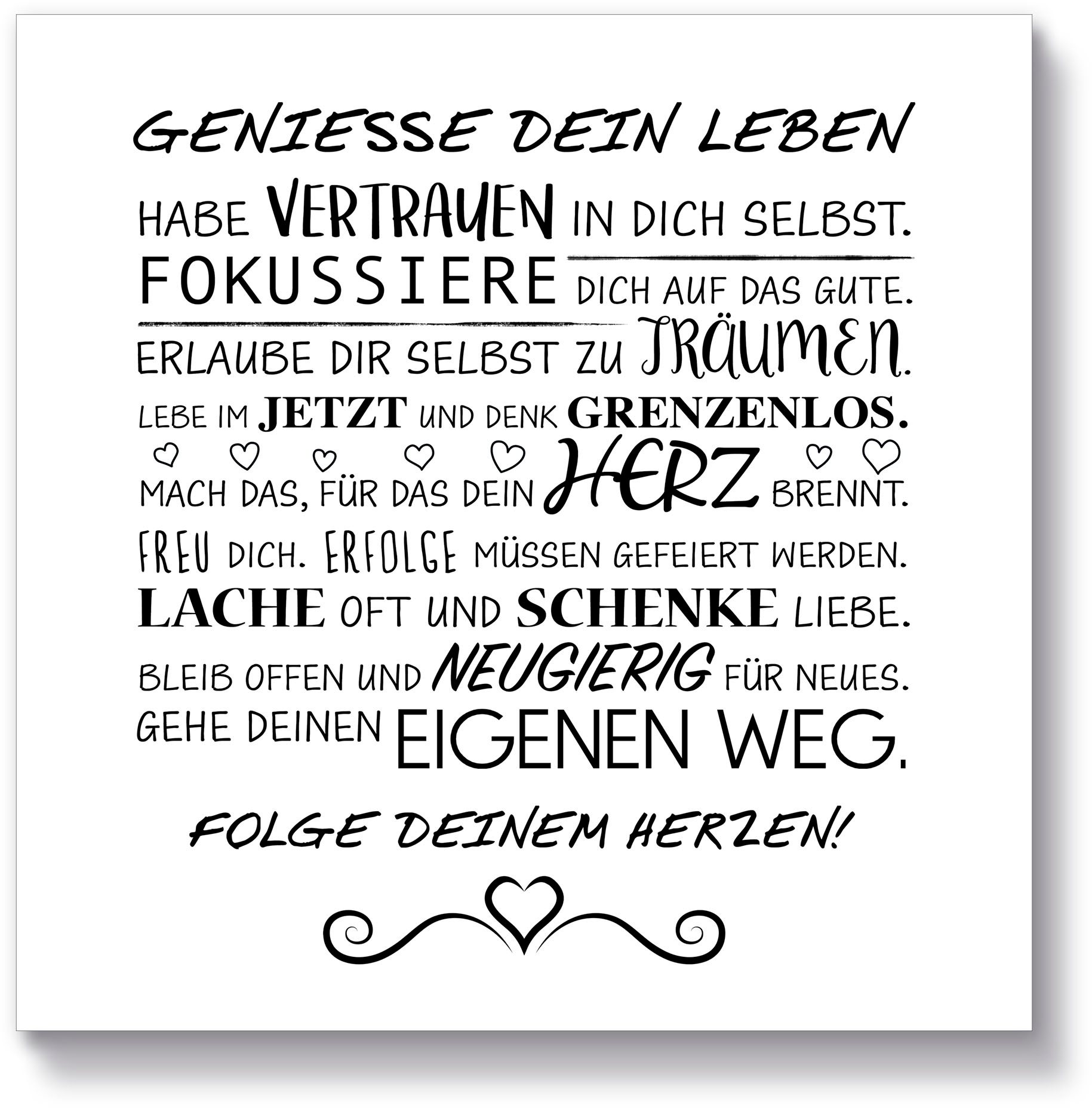 Artland Holzbild »Genieße dein Leben«, Sprüche & Texte, (1 St.)