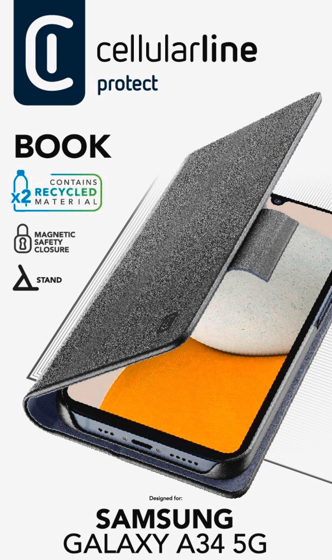 Cellularline Flip Case »Book Case 3 Samsung Galaxy A34 5G«, Handyhülle, Schutzhülle