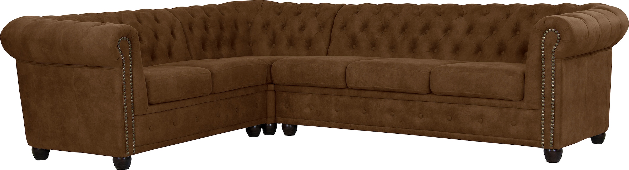 Home affaire Chesterfield-Sofa "Rysum L-Form", Chesterfield-Optik, langer Schenkel links oder rechts