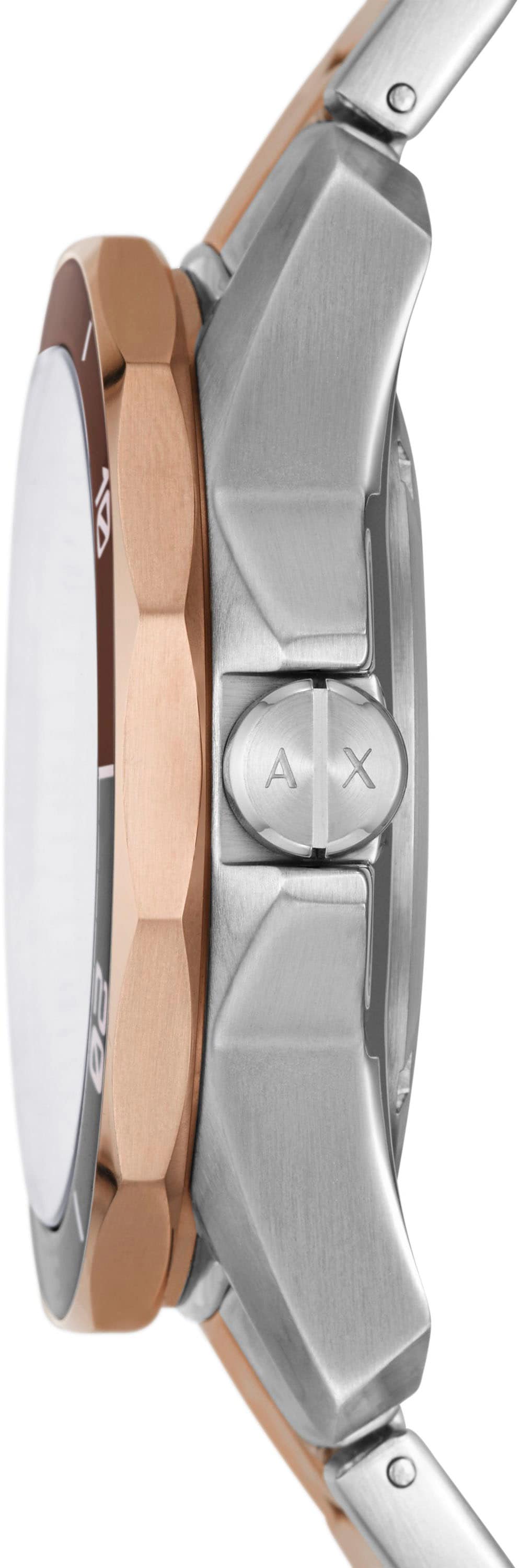 ARMANI EXCHANGE Quarzuhr, Armbanduhr, Herrenuhr, bis 10 bar wasserdicht, Edelstahlarmband