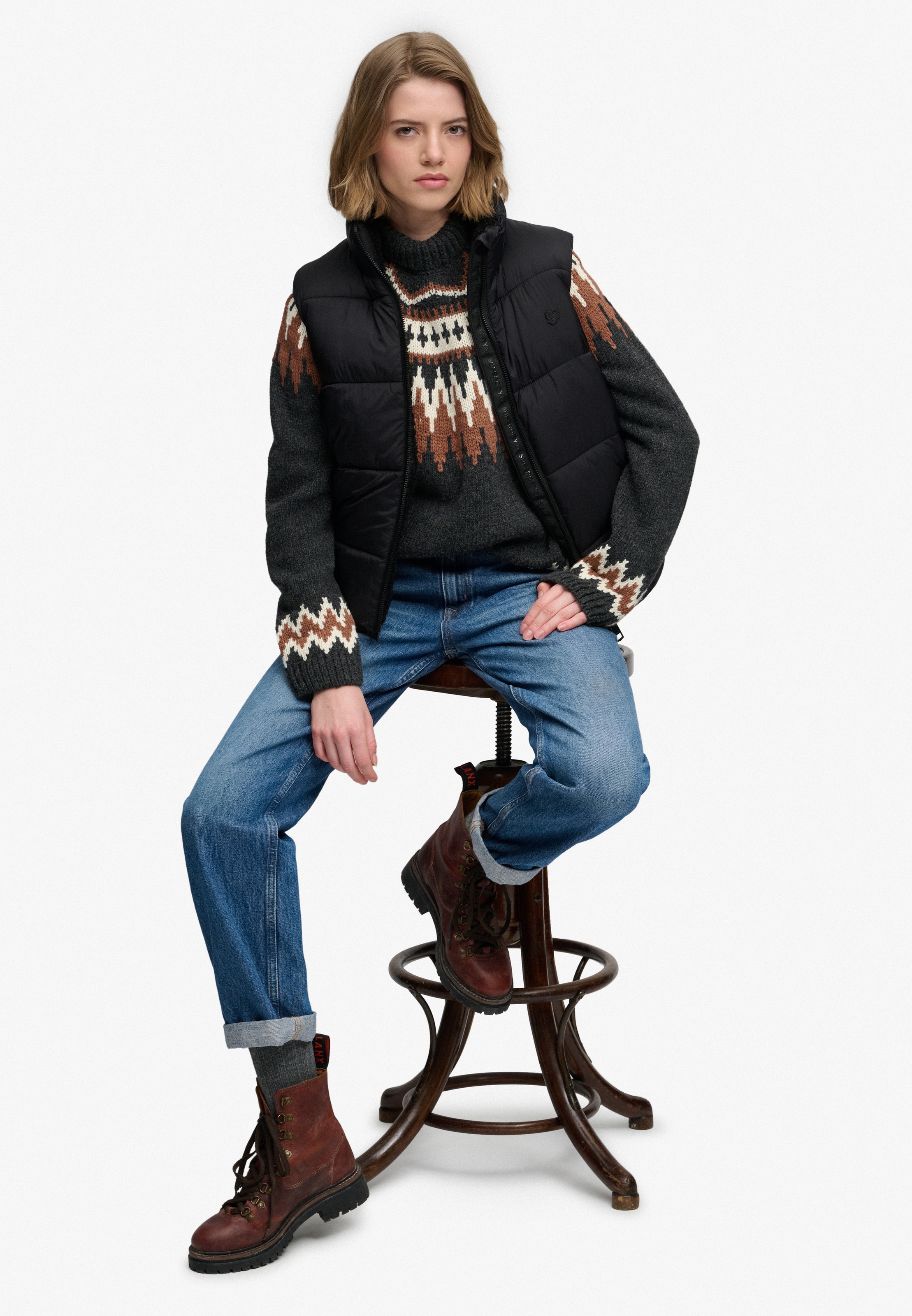 Superdry Steppweste »BORG LINED GILET« Kunstfaser, regular fit