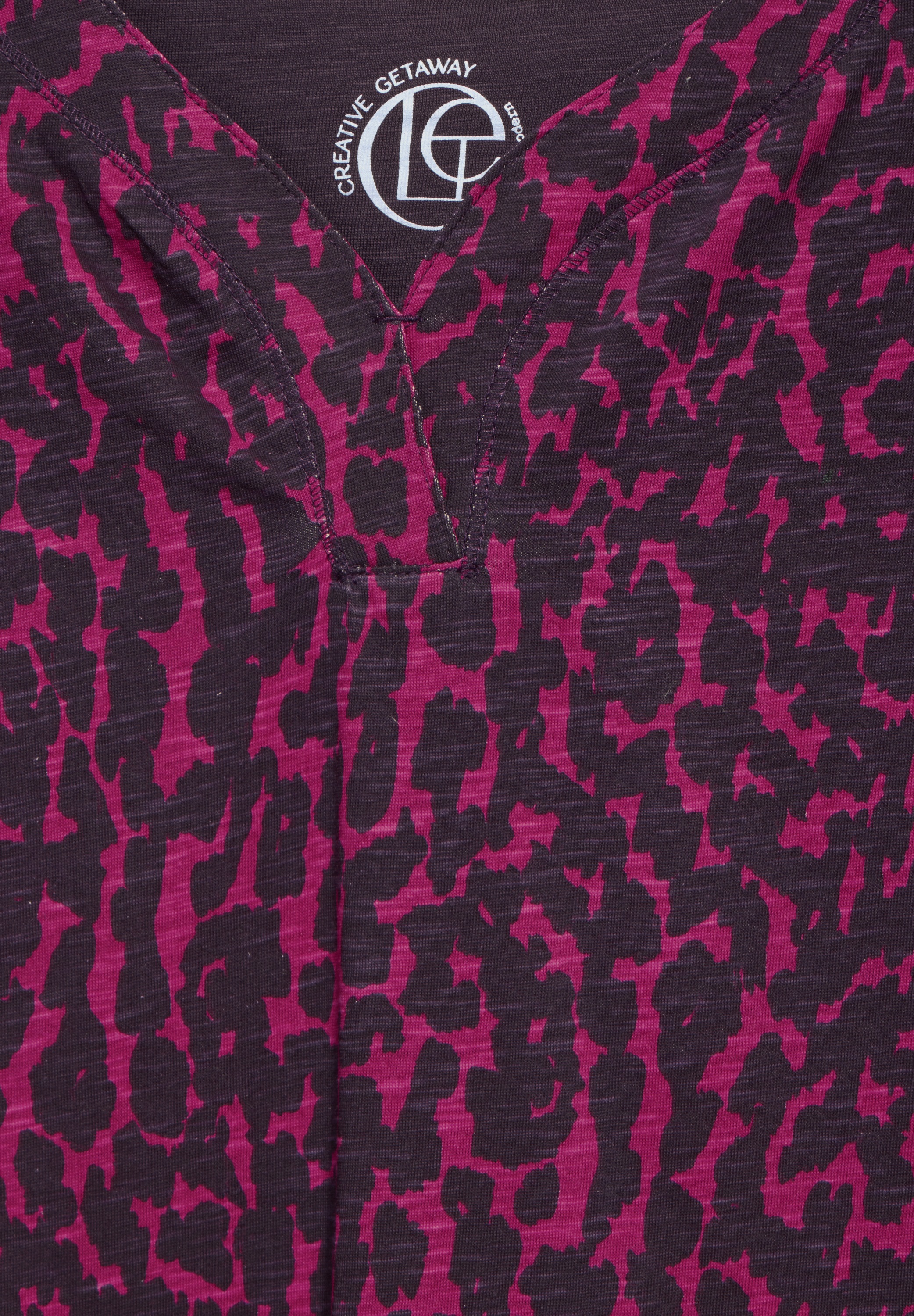 Cecil Print-Shirt, mit geschlitztem Rundhalsausschnitt