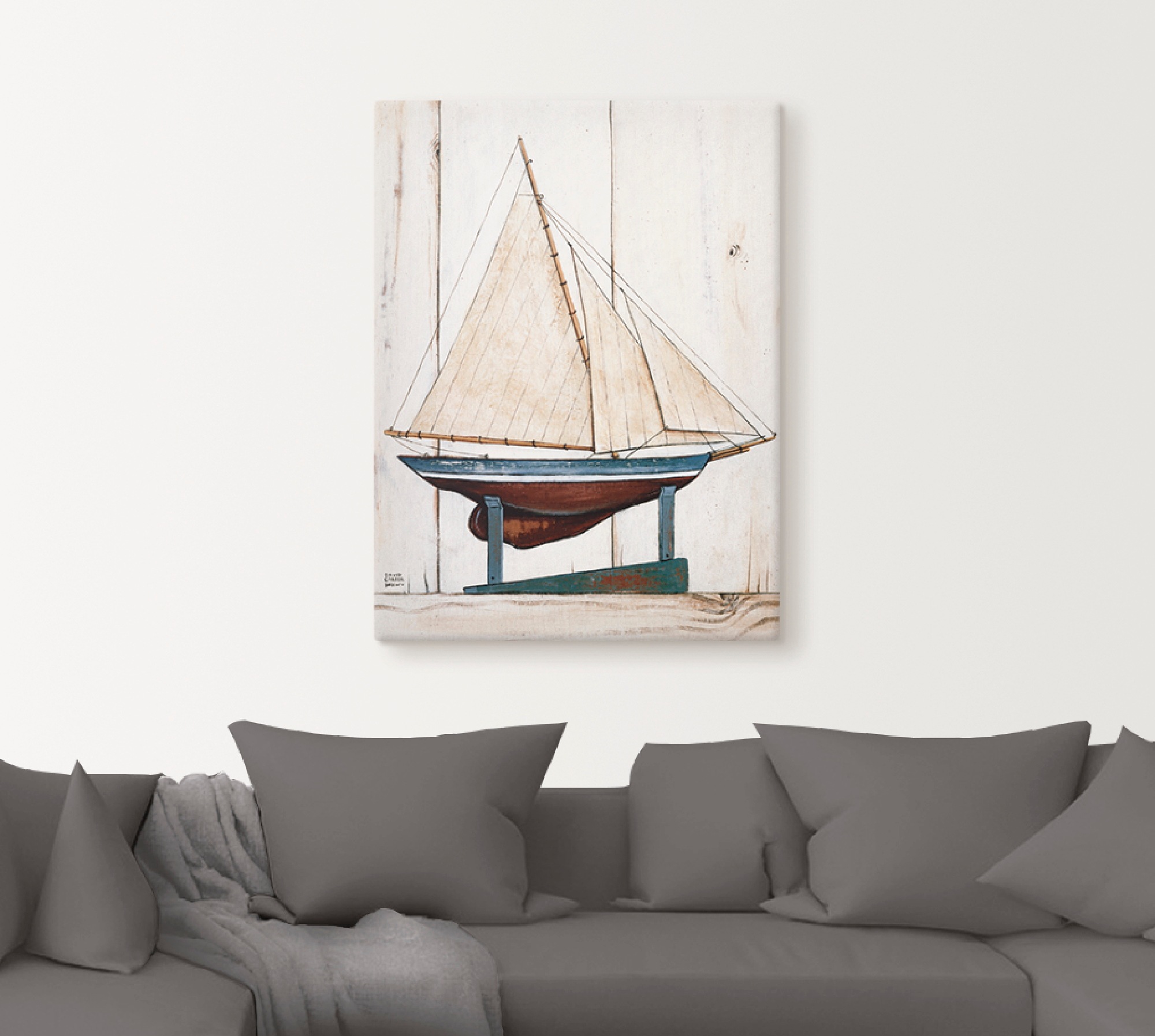 Artland Leinwandbild "Rennjacht" Boote & Schiffe 1 Stk. tlg. auf Keilrahmen günstig online kaufen
