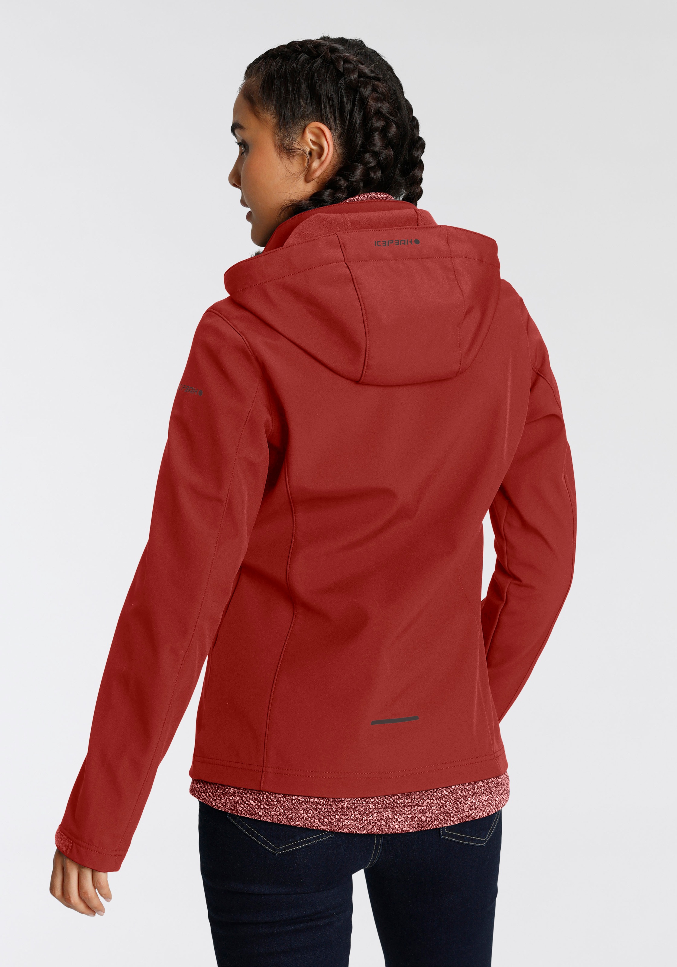 Icepeak Softshelljacke "BRENHAM" mit Kapuze mit abnehmbarer Kapuze, winddic günstig online kaufen