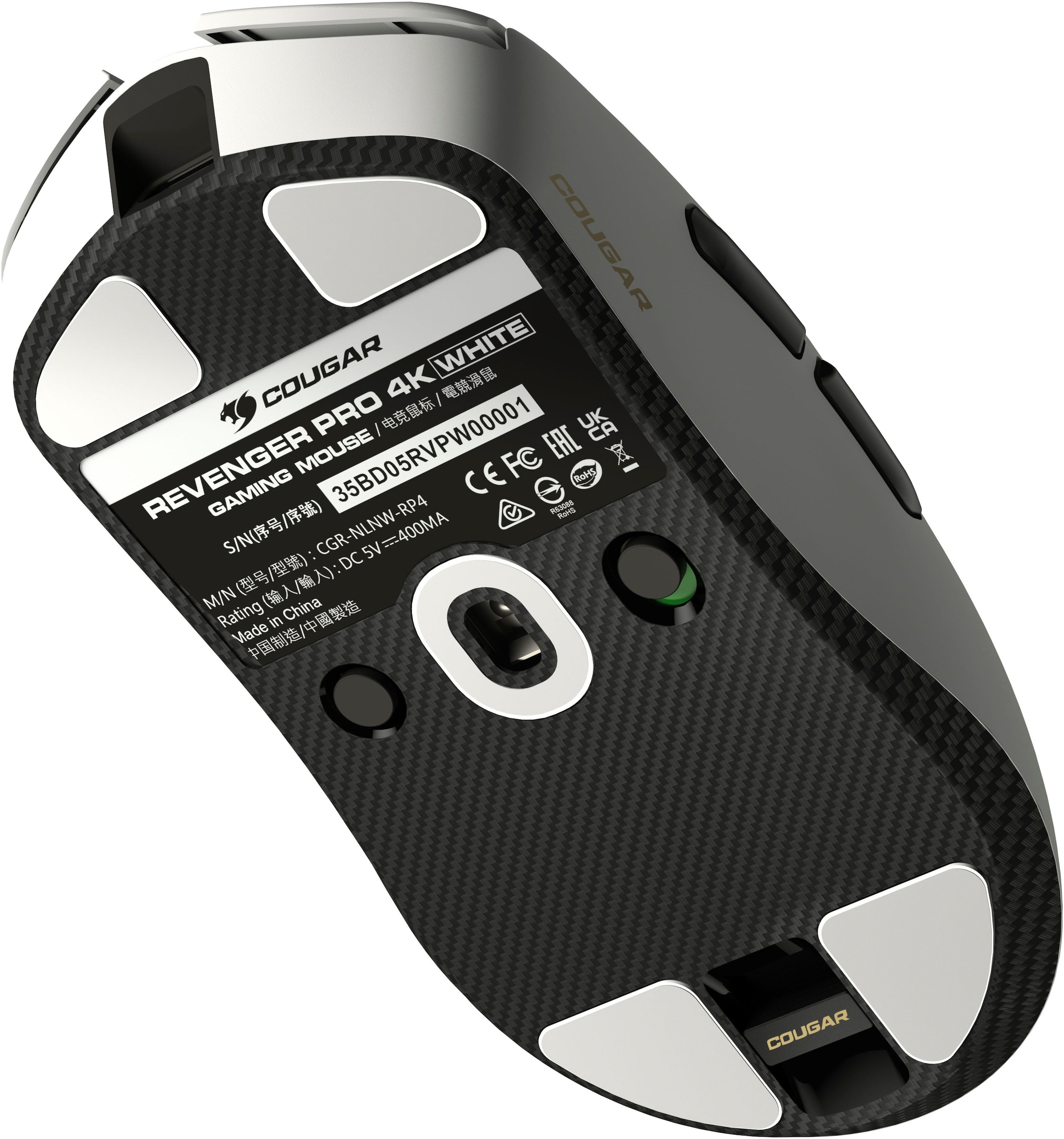 Cougar Gaming-Maus »REVENGER PRO 4K«, kabelgebunden-Funk, 4000Hz Polling Rate, 55g, 150 Spielzeit