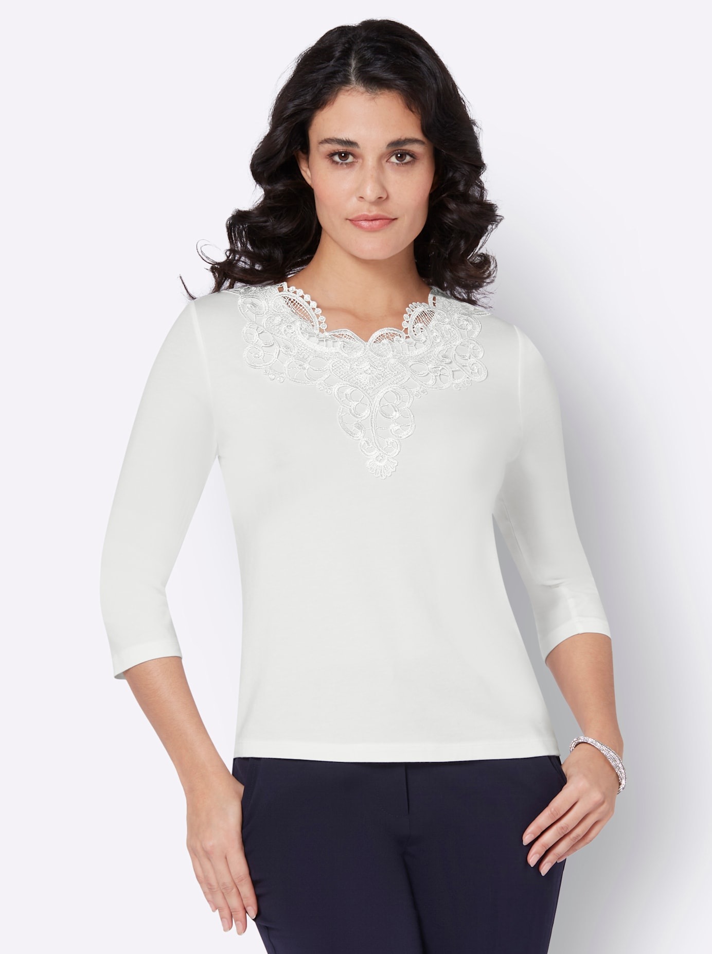 creation L Spitzenshirt "Lyocell-Shirt", 1 Stk. günstig online kaufen