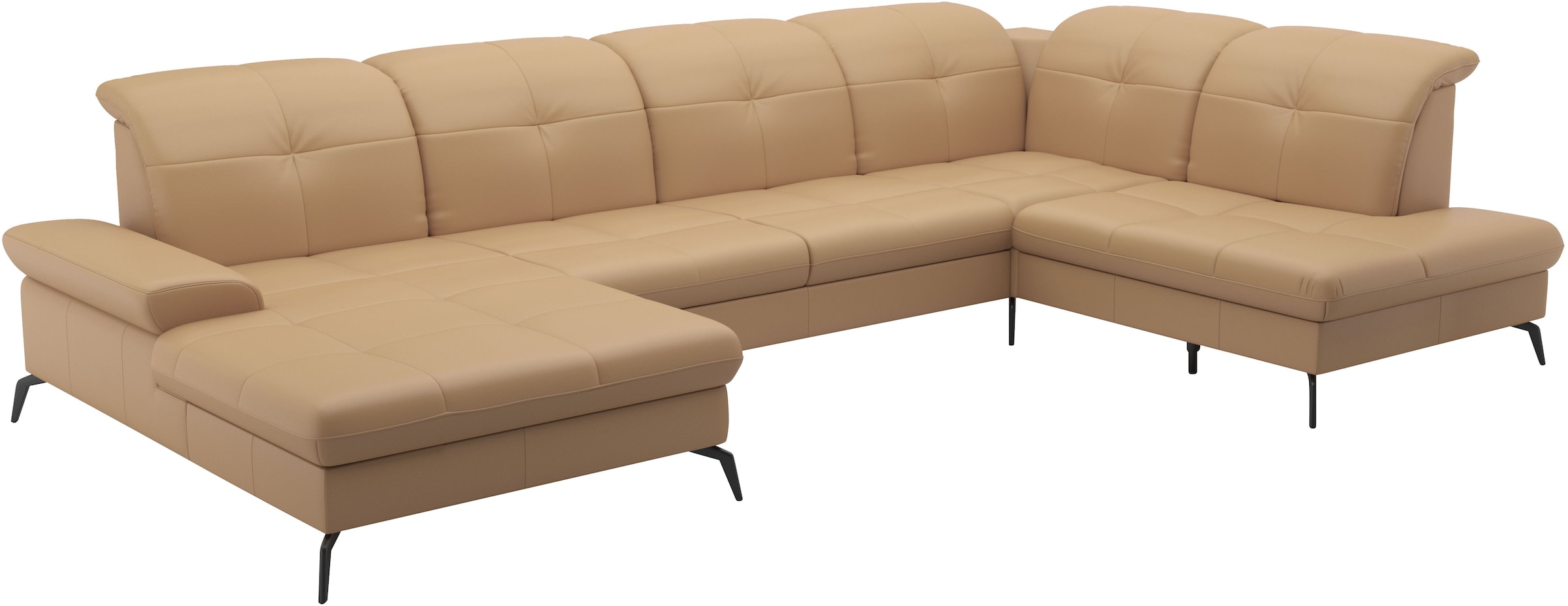 sit&more Wohnlandschaft »Amica, U-Form, inkl. Sitztiefenverstellung und Armteilverstellung«, wahlweise mit Kopfteilverstellung, Bettfunktion und Bettkasten