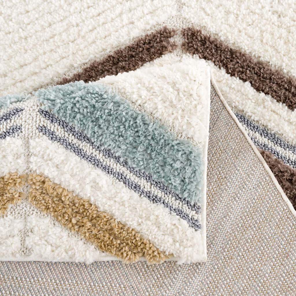 Hochflor-Teppich CARPET CITY "Focus 3009", bunt (mehrfarbig), B:160cm H:20mm L:230cm, Polypropylen, Teppiche, Läufer, Boho, Hochtief-Muster/ 3D-Effekt, für Wohnzimmer, Schlafzimmer 3