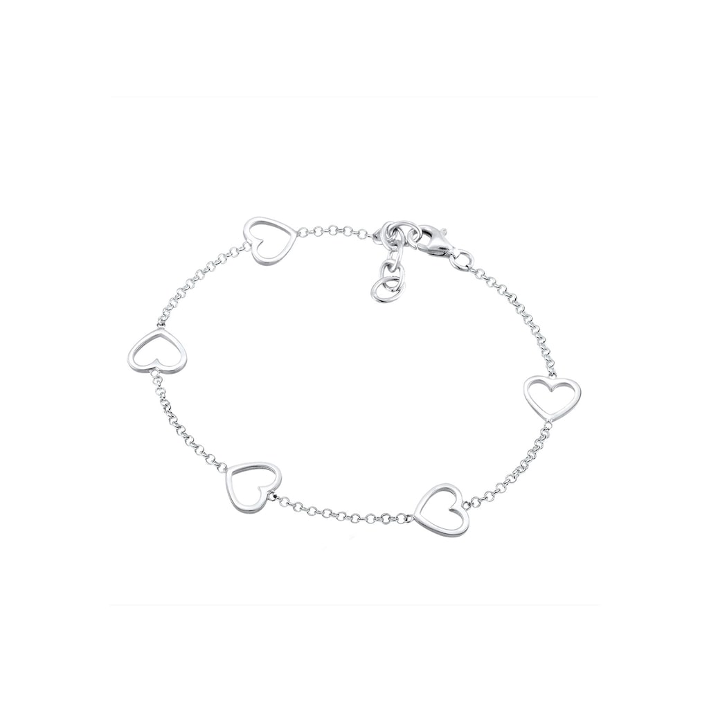 Elli Armband »Herz Liebe Cut-Out Basic Trend Romantik 925 Silber«