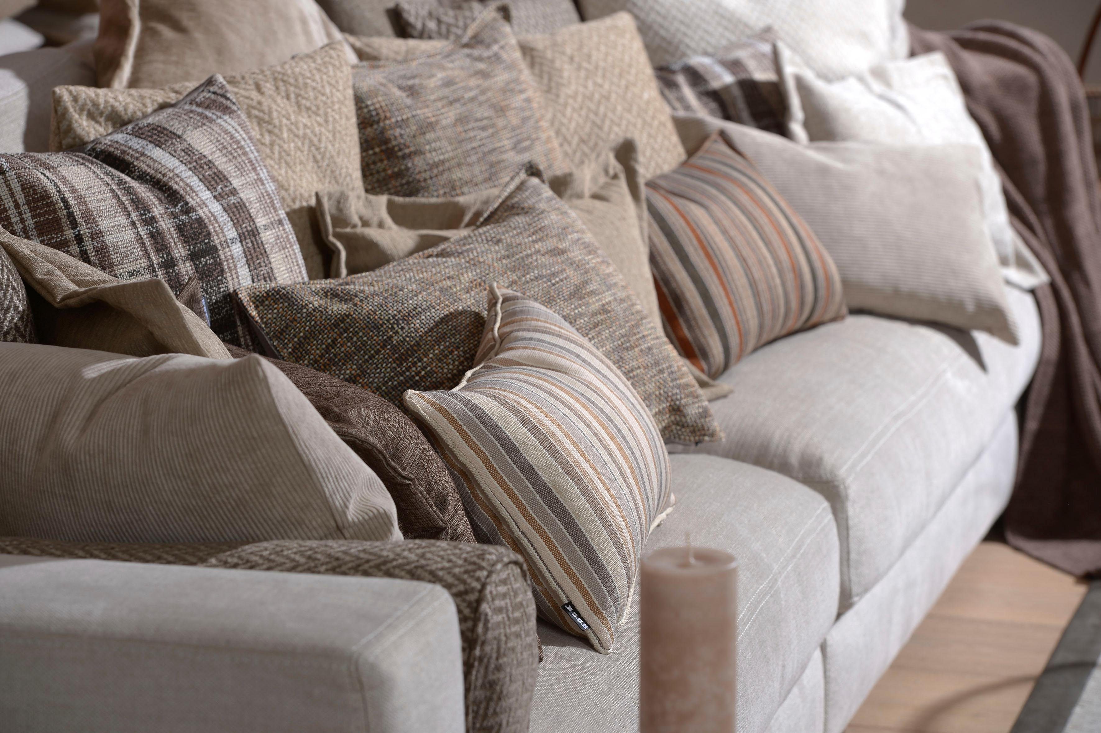 Thumbnail - H.O.C.K. Dekokissen "Ardesia" mit Karomuster, Kissenhülle mit Füllung, 1 Stück