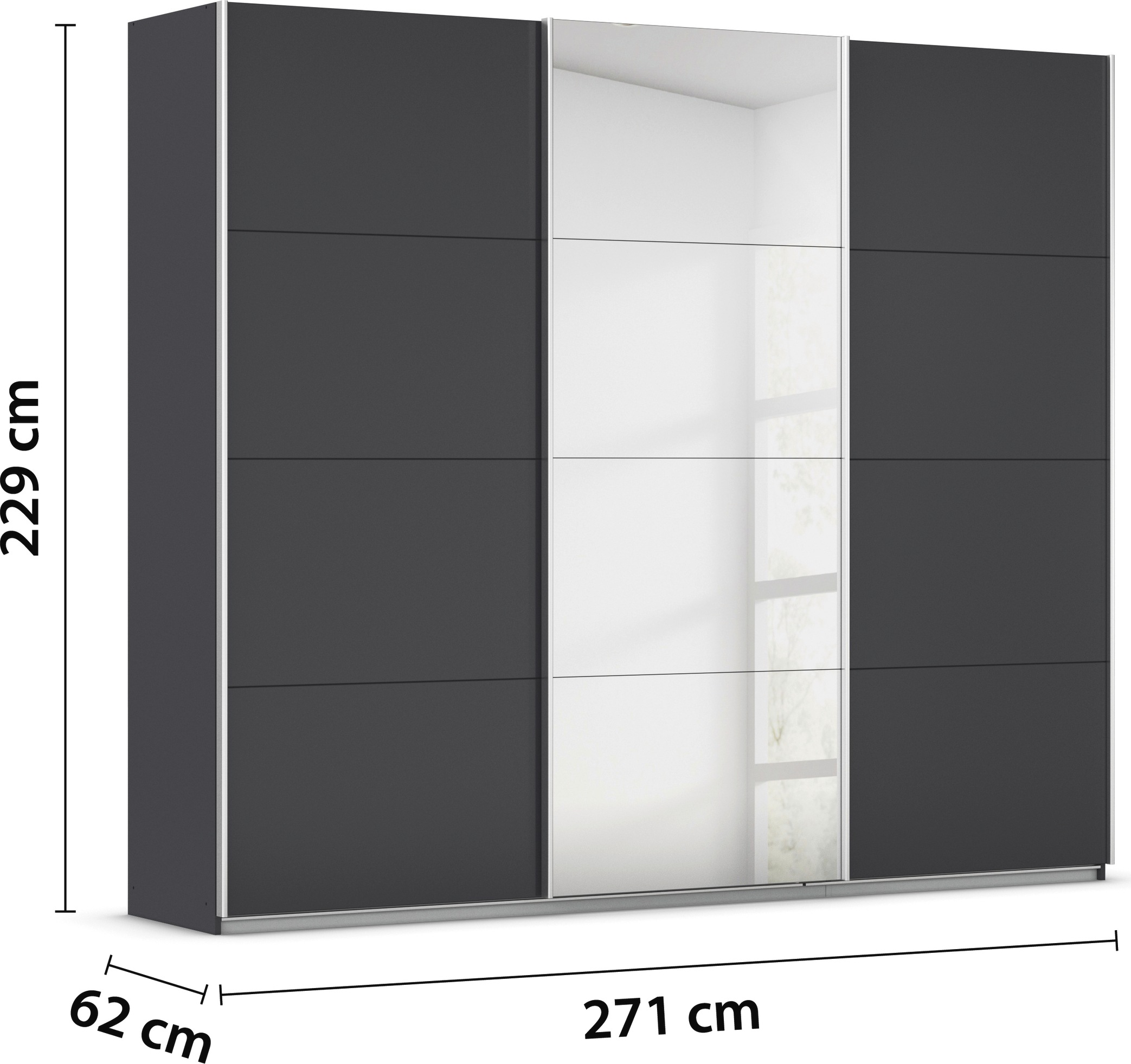 rauch Schwebetürenschrank »Kleiderschrank Schrank Garderobe AGORDO«, Top Innenausstattung, in 4 Breiten und 2 Höhen MADE IN GERMANY