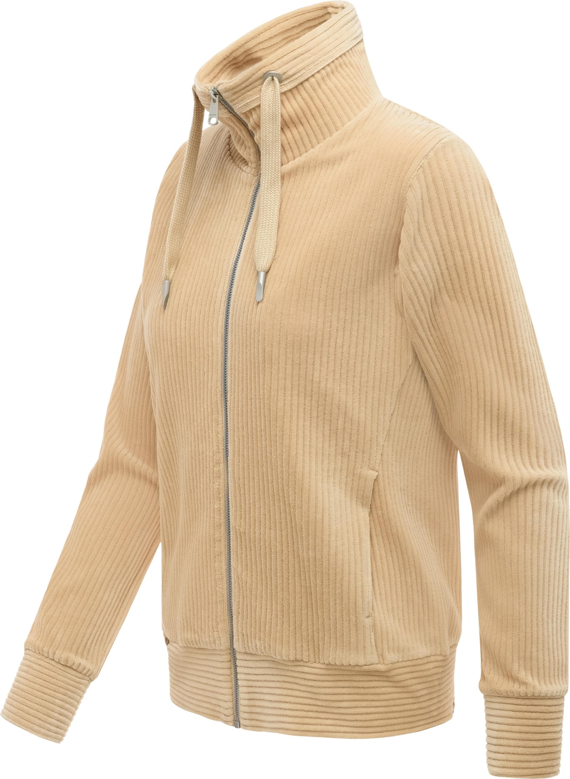 Ragwear Sweatjacke »Ronette Cordy« Zip-Jacke aus weichem Kord und hohem Kragen