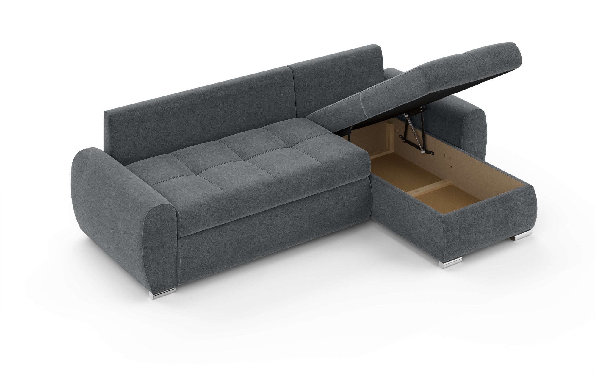 INOSIGN Ecksofa »HAVERHILL Schlafsofa mit Bettkasten, Maße B/H/T: 237/89/166 cm«, L-Form mit Recamiere links oder rechts bestellbar, Wellenunterfederung