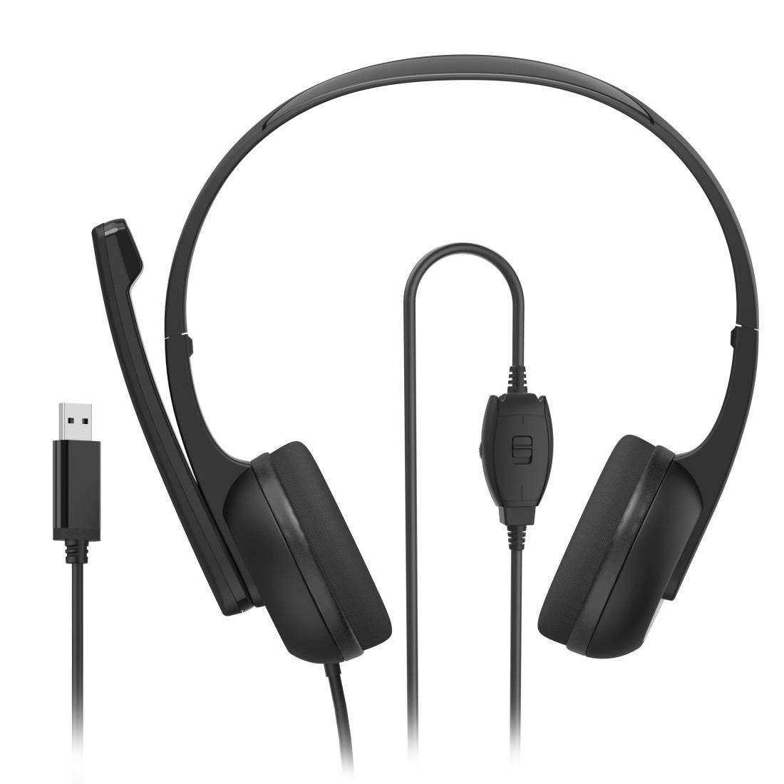 Hama PC-Headset »PC-Office-Headset "HS-USB250 V2", Stereo, Schwarz, USB-Headset« Kompatible Betriebssysteme: Windows 11/110/8/7