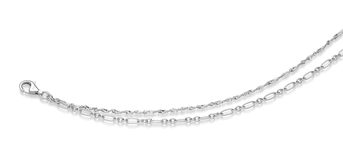 Adelia´s Kette ohne Anhänger »Collier Halskette aus Silber rhodiniert rhodiniert«