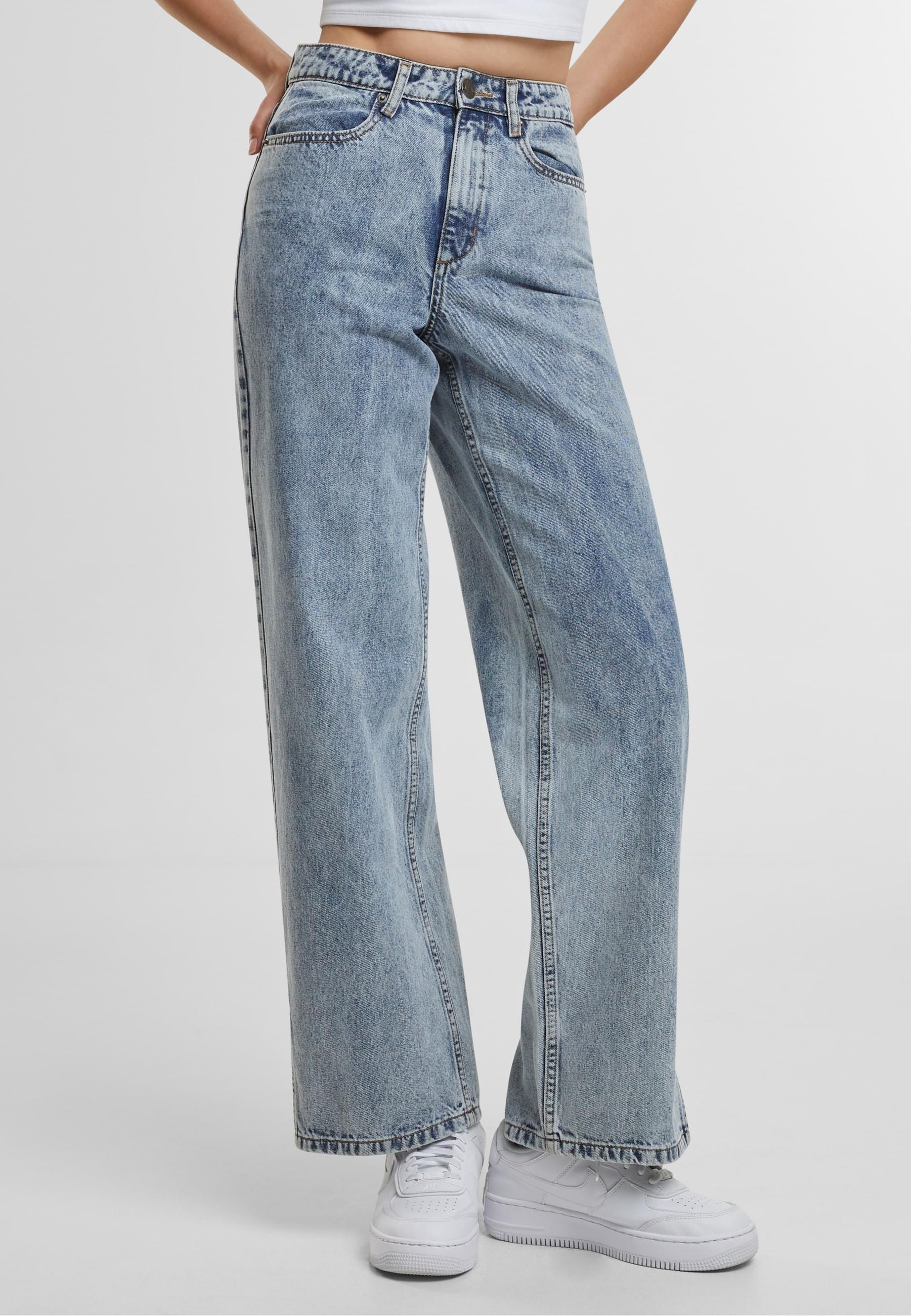 URBAN CLASSICS Bequeme Jeans »Urban Classics Damen Ladies Wide Leg Slit Denim«