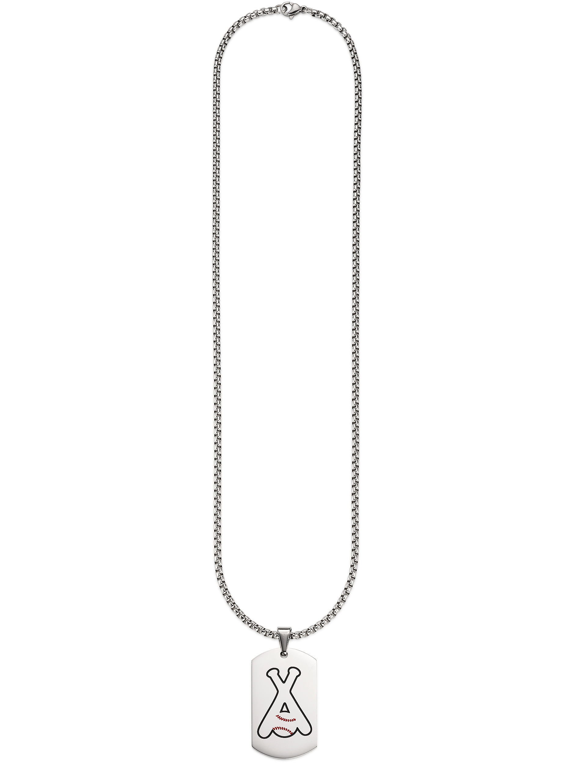 Bruno Banani Kette mit Anhänger »Edelstahlkette mit großer Platte Baseballschläger-Design«