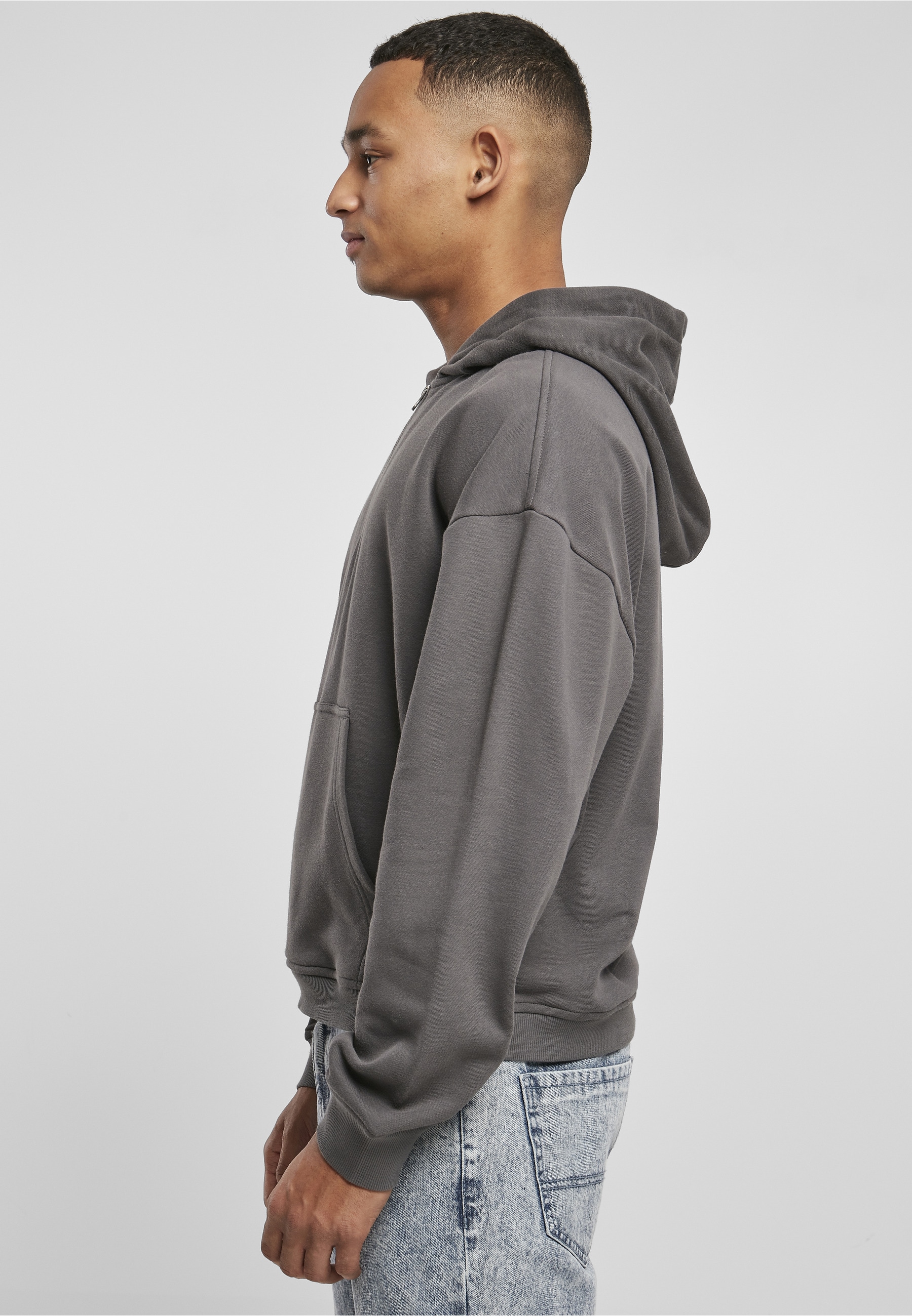 URBAN CLASSICS Kapuzenpullover »Urban Classics Herren Boxy Zip Hoody« 1 Stk.