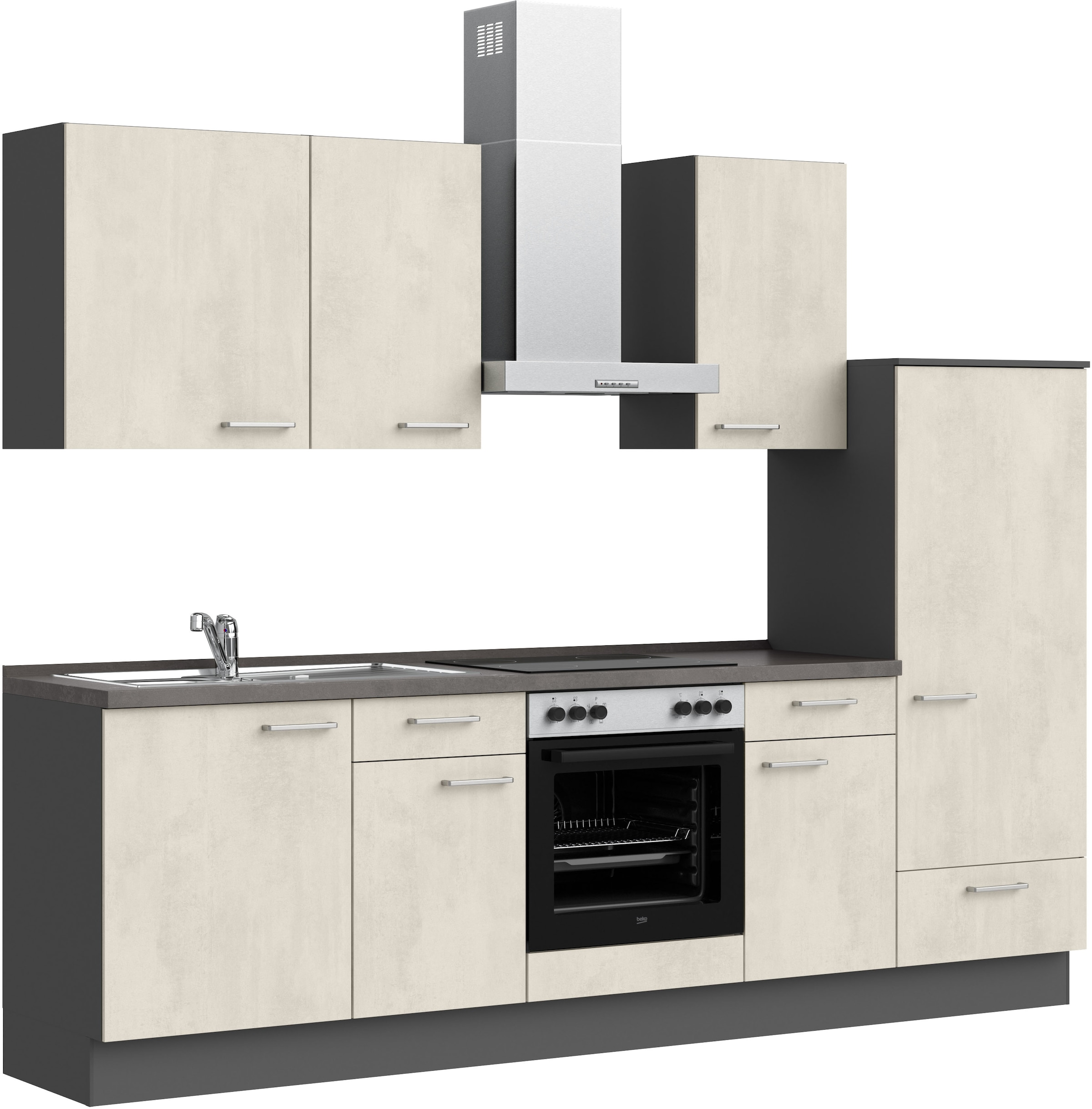 nobilia® Küchenzeile »"Riva I"«, vormontiert, Ausrichtung wählbar, Breite 270 cm, wahlw. mit E-Geräten