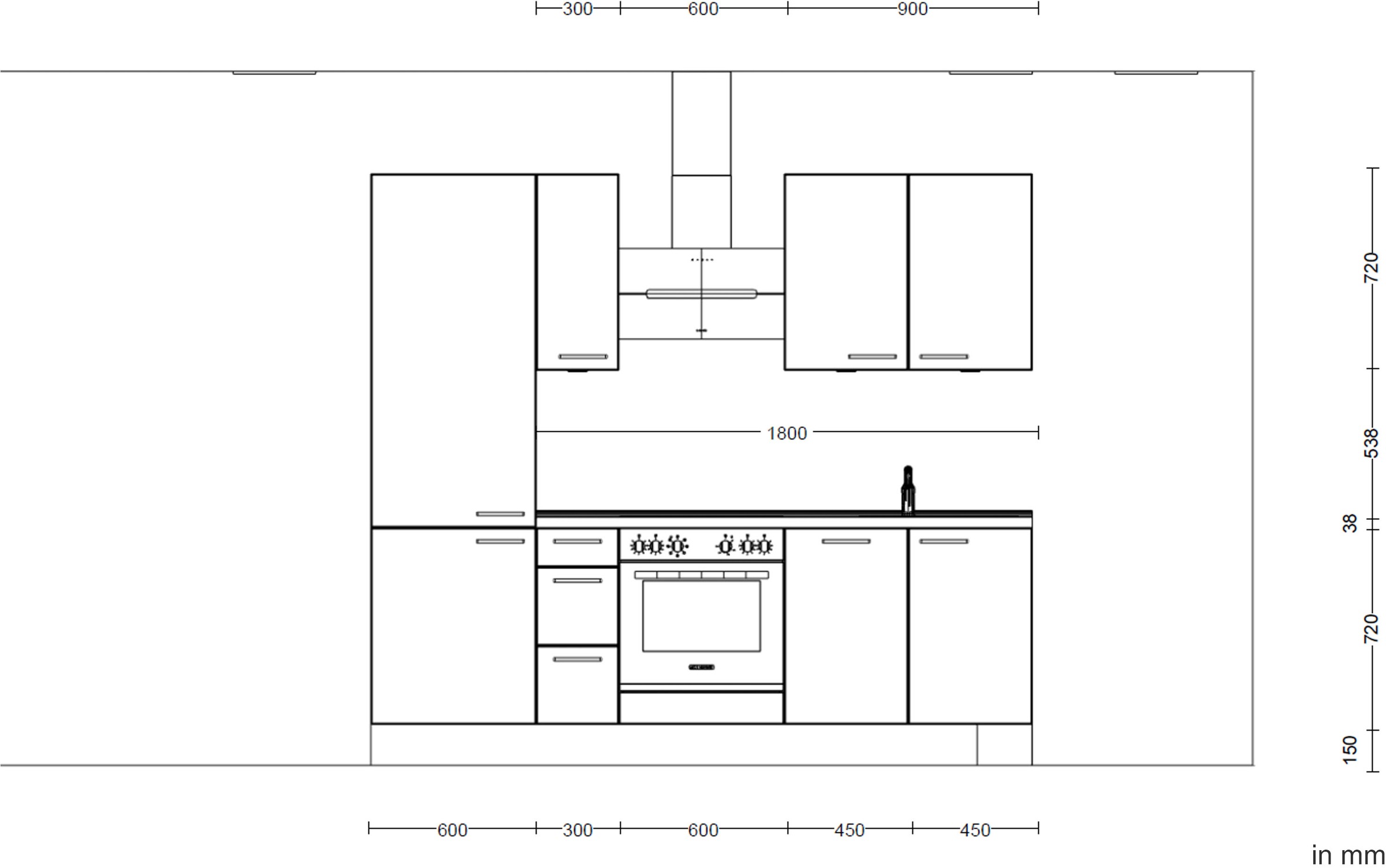 nobilia® Küchenzeile »"Easytouch II"«, vormontiert, Ausrichtung wählbar, Breite 240 cm, wahlw. mit E-Geräten