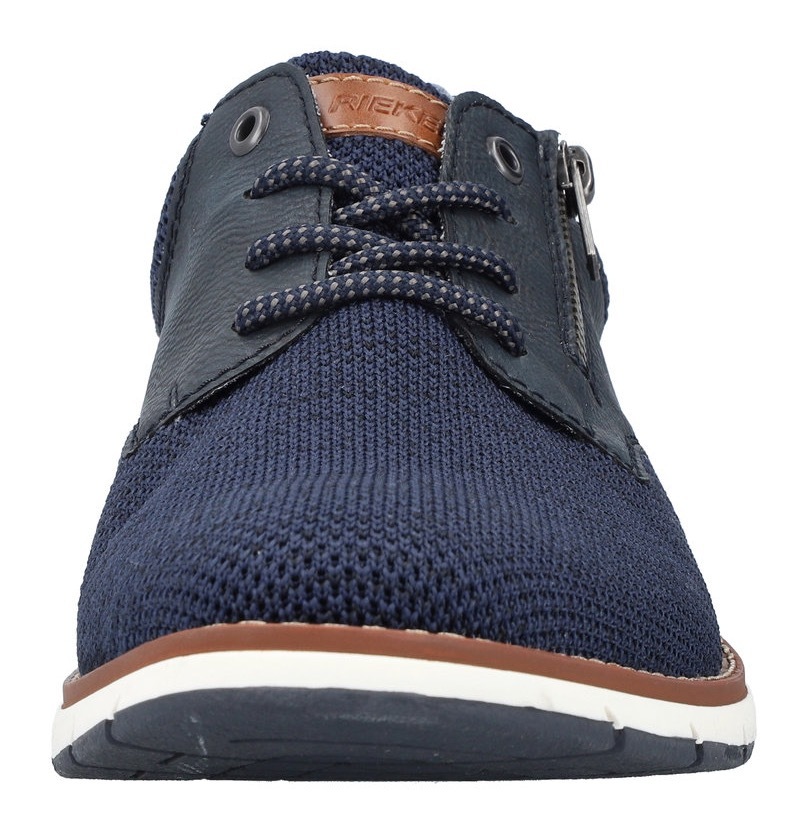 Schnürschuh RIEKER, Herren, Gr. 42, blau, Synthetik, Textil, Schuhe Schnürschuh, mit seitlichem Reißverschluss, Freizeitschuh, Halbschuh, Schnürschuh 3
