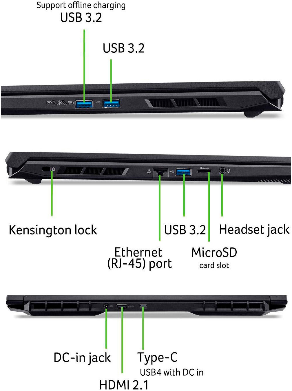 Acer Gaming-Notebook »ANV17-41 RTX 5050/5060/5070« 43,94 cm / 17,3 ″ AMD Ryzen 5 GeForce RTX 5050 512 GB SSD