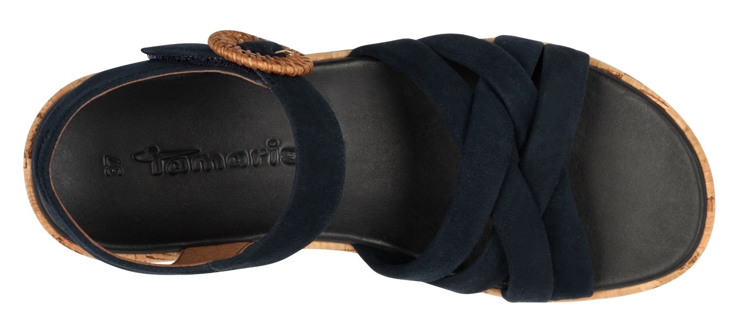 Tamaris Sandalette, Plateau, Sommerschuh, Riemchensandale mit hübscher Zierschnalle