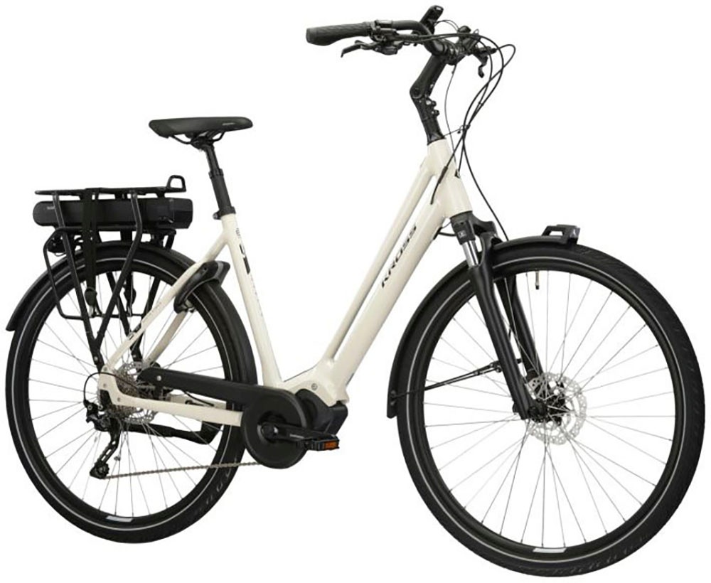 Kross E-Bike »E-Citybike Sentio Hybrid 3.0 28 Zoll beige«, 7 Gang, Shimano, DEORE T6000, Mittelmotor 250 W