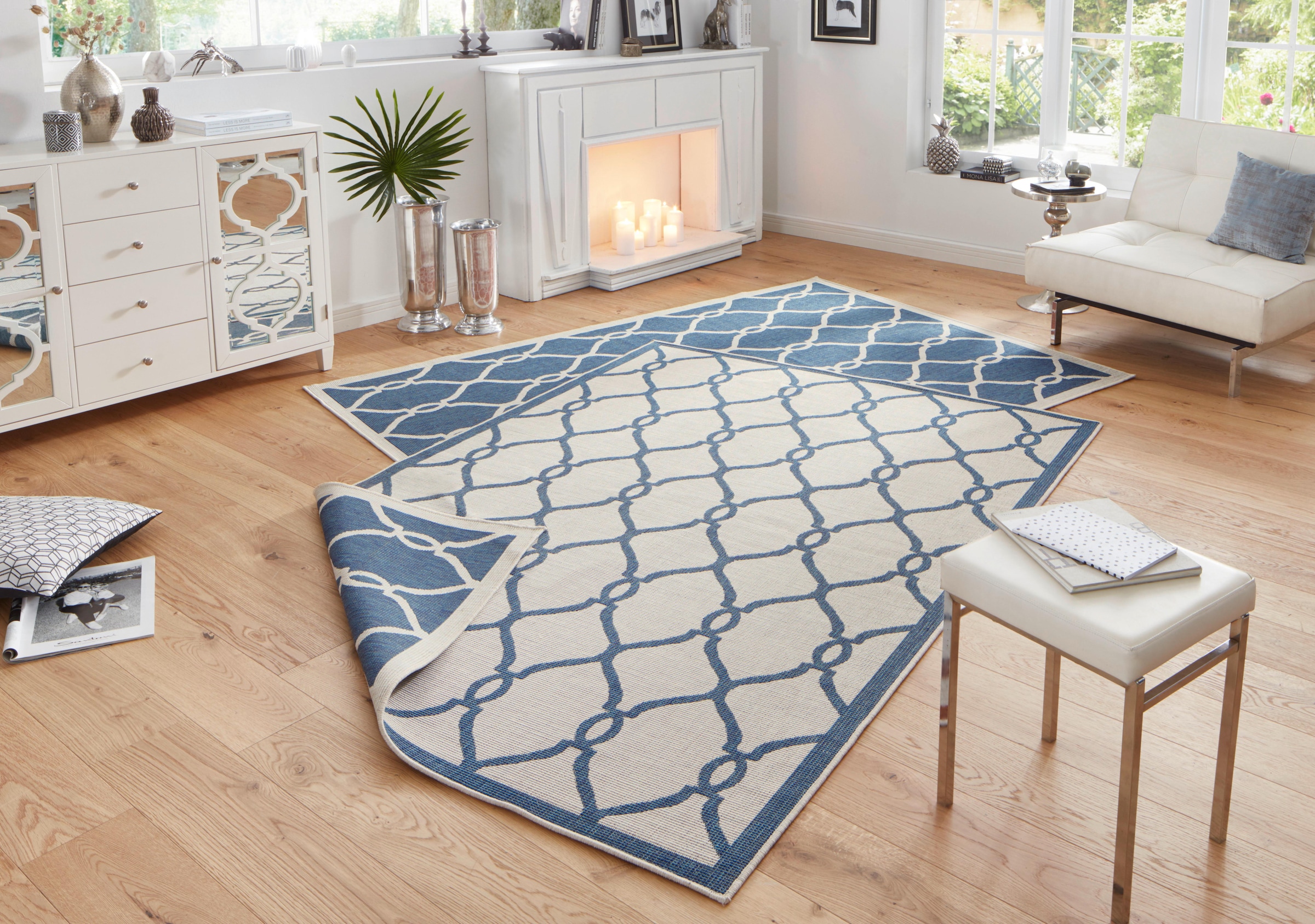 NORTHRUGS Teppich »Rimini«, rechteckig, 5 mm Höhe, In-und Outdoor geeignet, Robust, Pflegeleicht, Flachgewebe, Wendbar