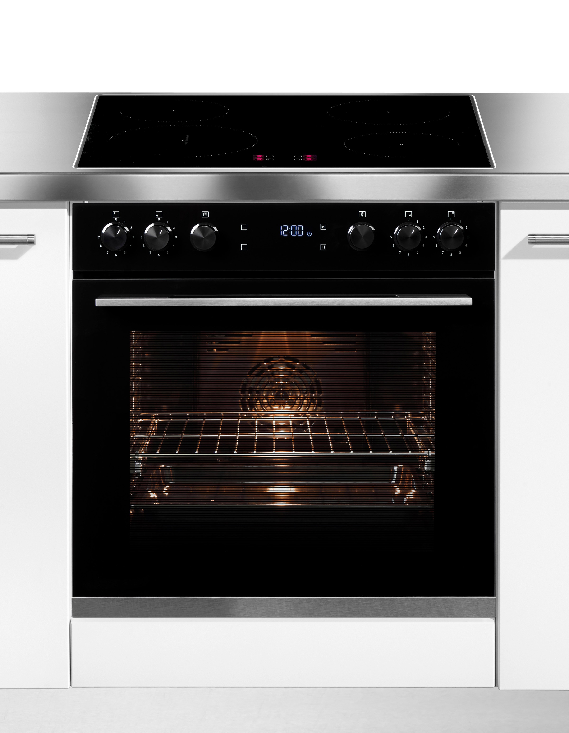 HANSEATIC Induktions Herd-Set "HBCO7210A1+HI46074CA", schwarz, Herdsets, Das Wasser sehr schnell zum Kochen bringen, dank Induktion