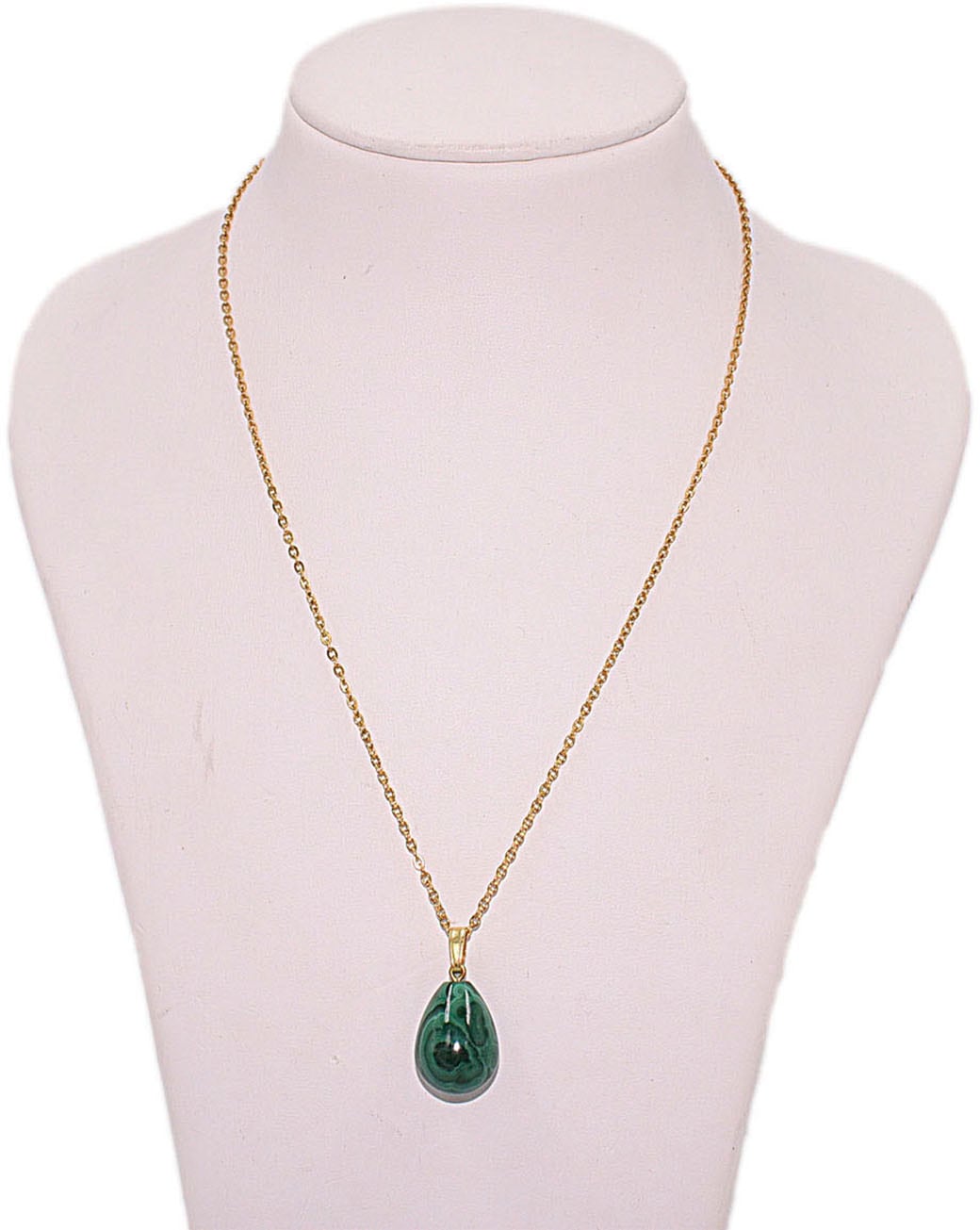 Firetti Kette mit Anhänger »Schmuck Geschenk Edelstahl Halsschmuck Halskette Ankerkette Tropfen«, Made in Germany - mit Malachit
