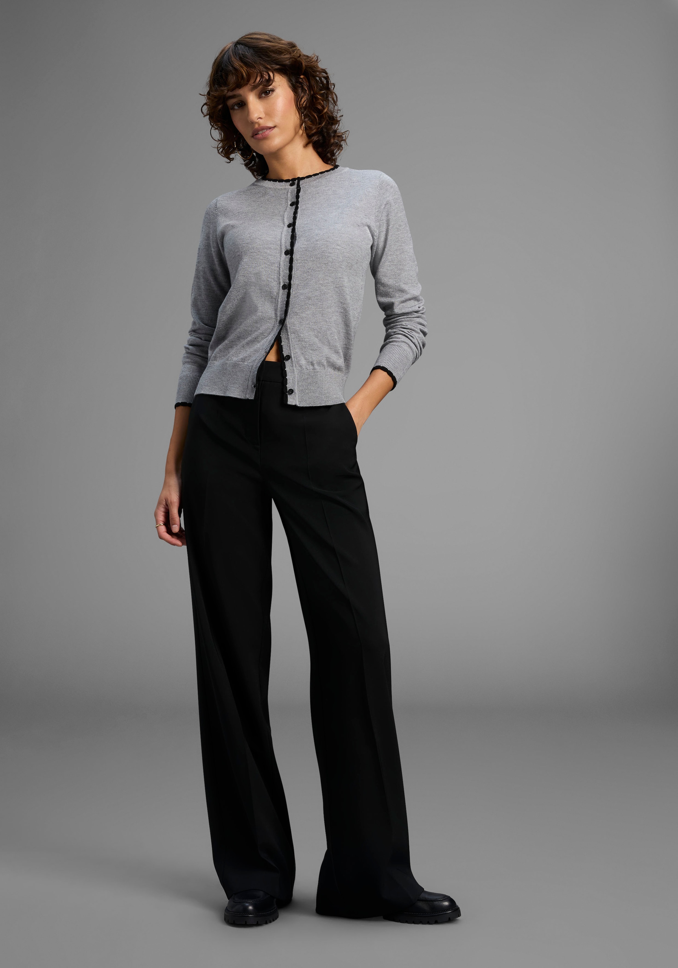 HECHTER PARIS Strickjacke, mit Wellenkante - NEUE KOLLEKTION