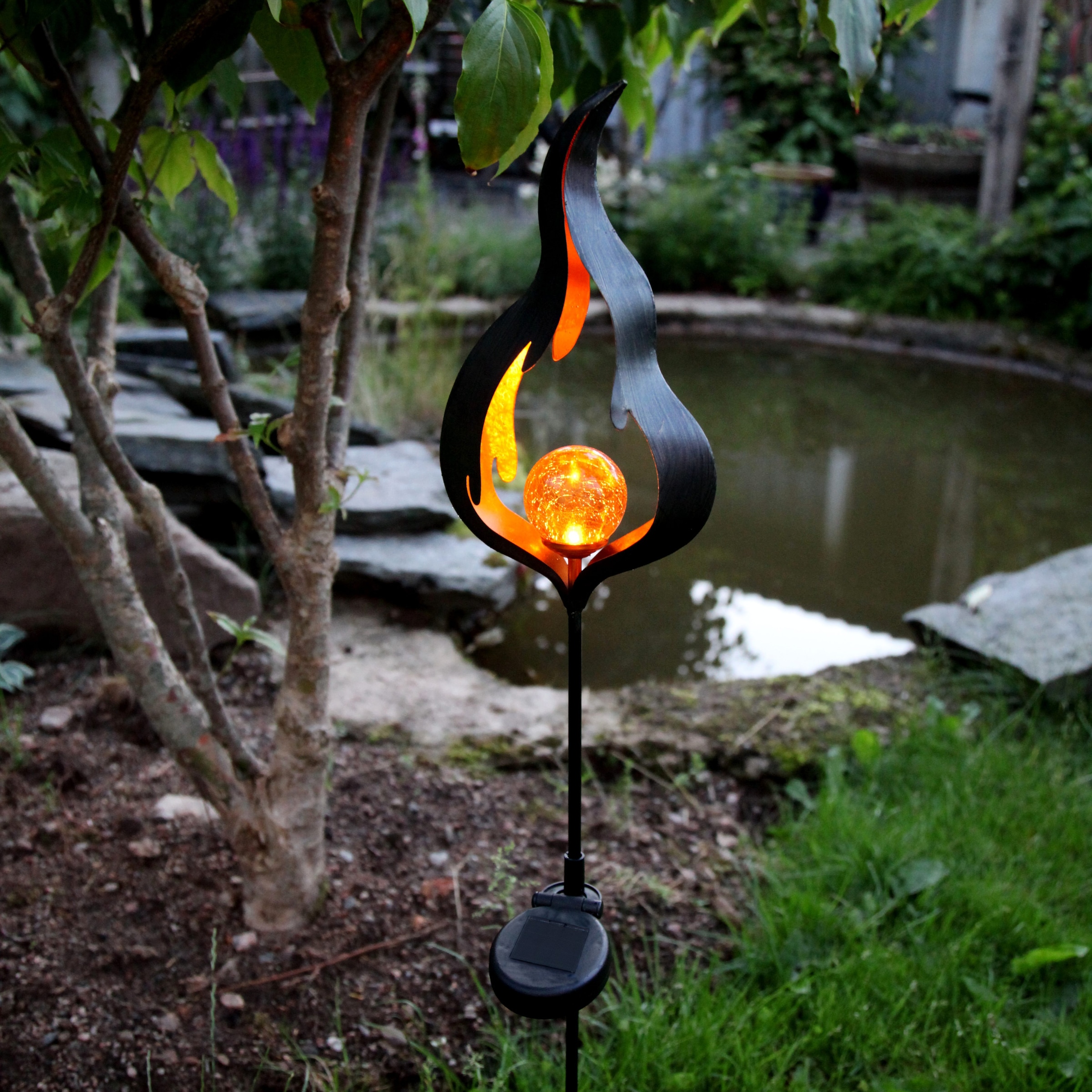 Parforce Traditional Hunting LED Solarleuchte »Solar Dekoration Melilla« LED-Board 1 Stk. bernsteinfarben Dämmerungssensor, amberfarbenes Licht, Schalter,