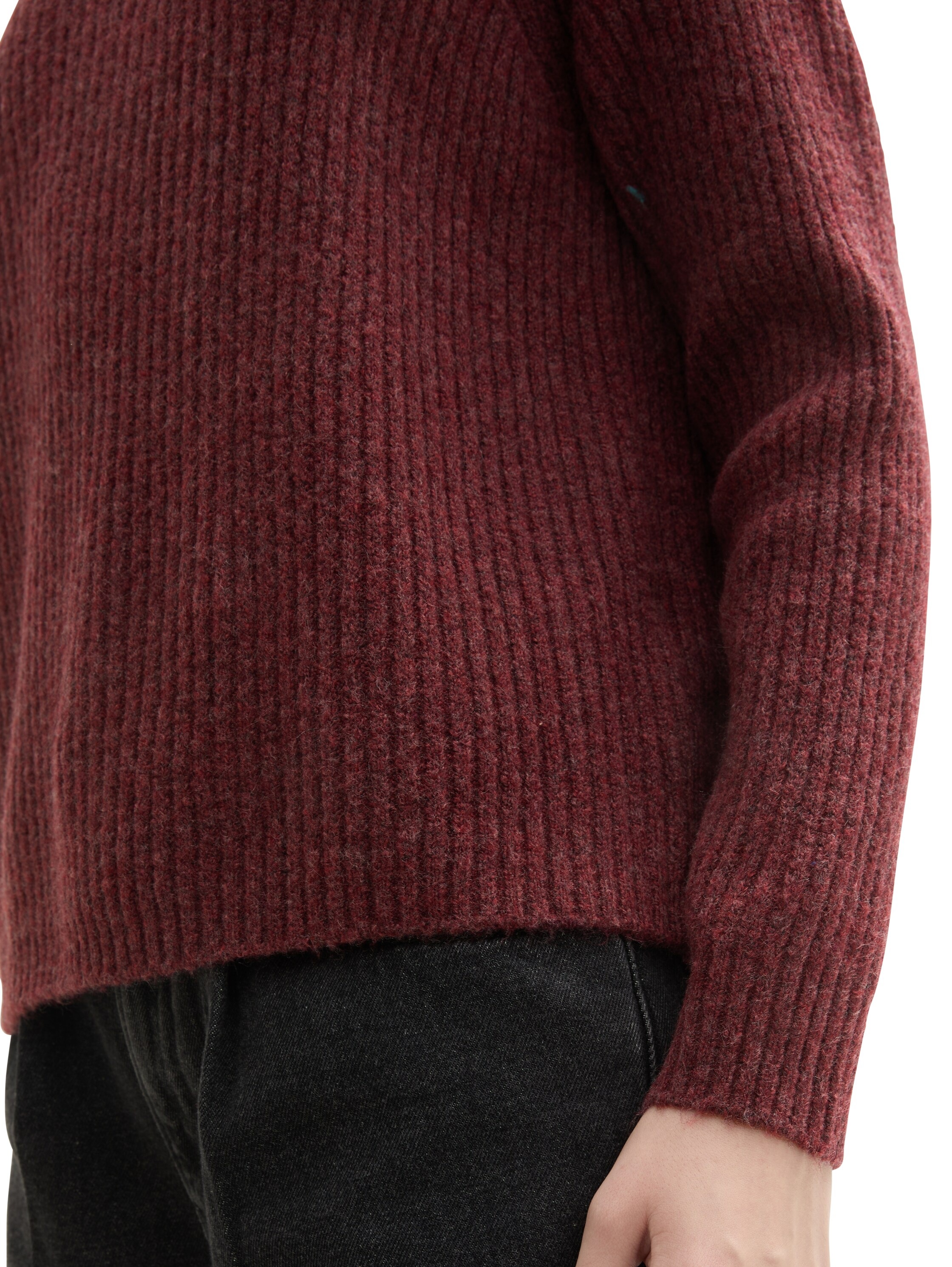 TOM TAILOR Denim Stehkragenpullover, mit Rippstruktur