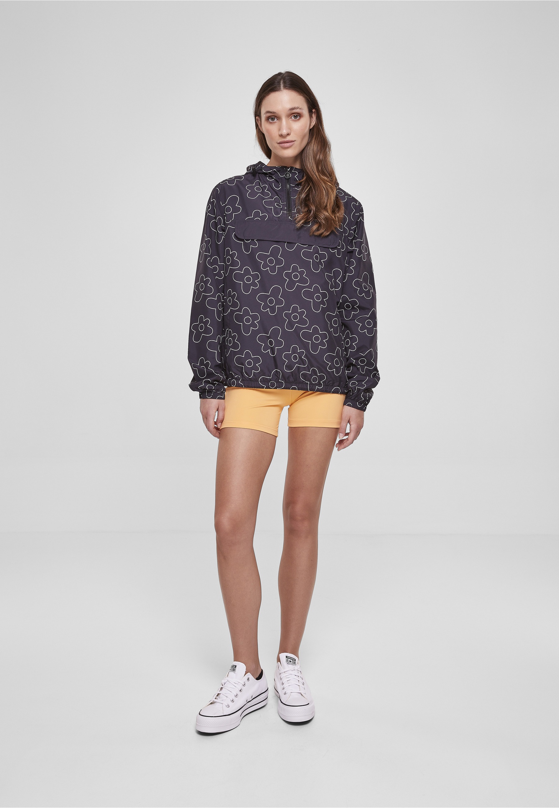 URBAN CLASSICS Langmantel »Urban Classics Damen Ladies AOP Pullover Jacket«