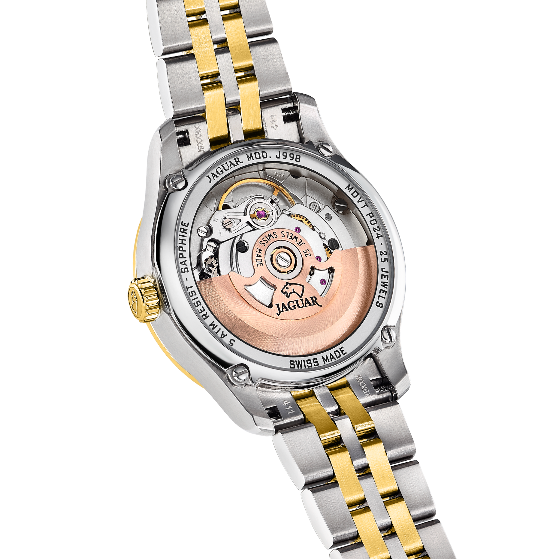 Jaguar Automatikuhr »Automatik« Armbanduhr, Damenuhr, Swiss Made, Mechanische Uhr, Edelstahlarmband