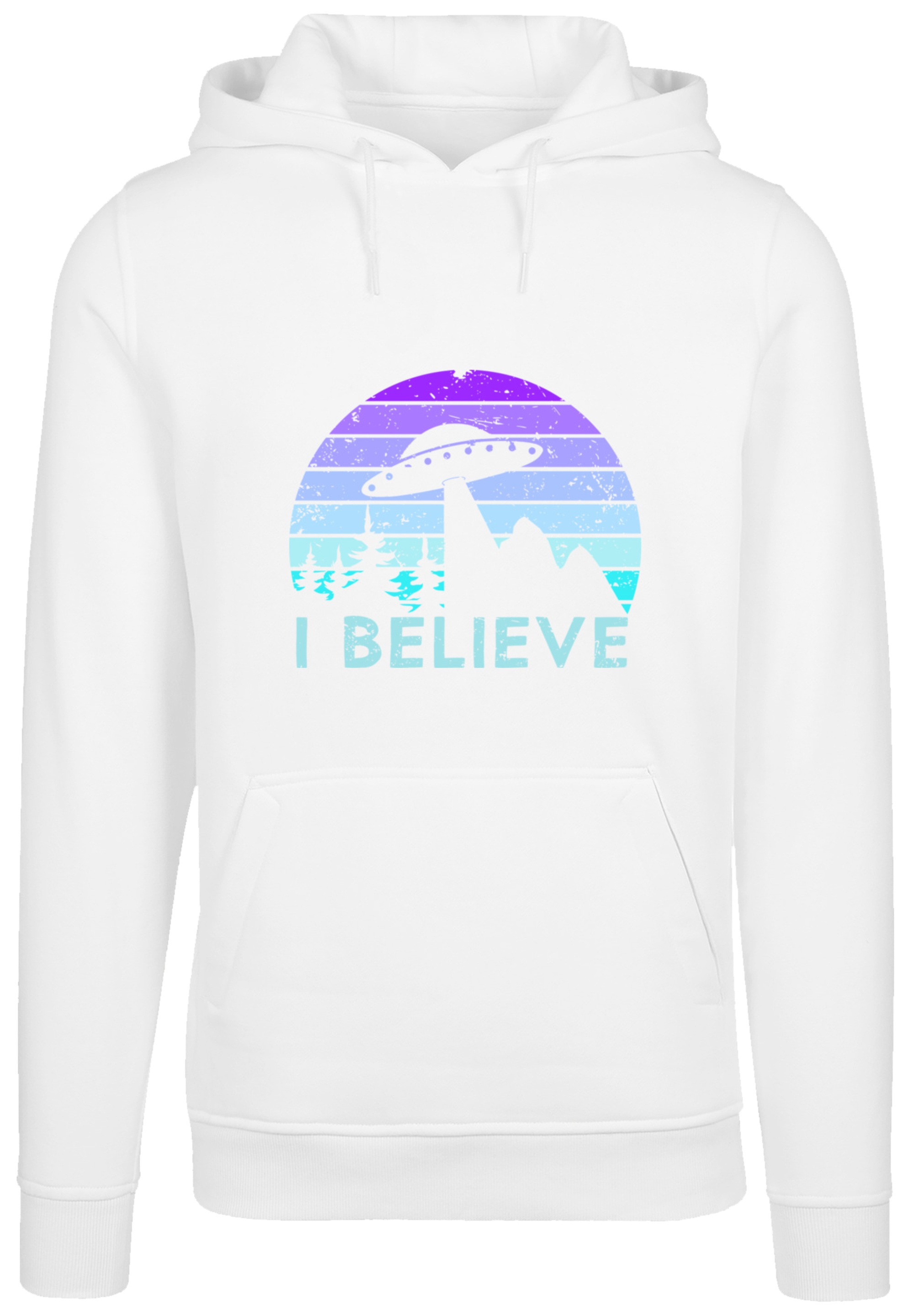 F4NT4STIC Kapuzenpullover »I BELIEVE UFO Alien Raumschiff Retro«, Premium Qualität