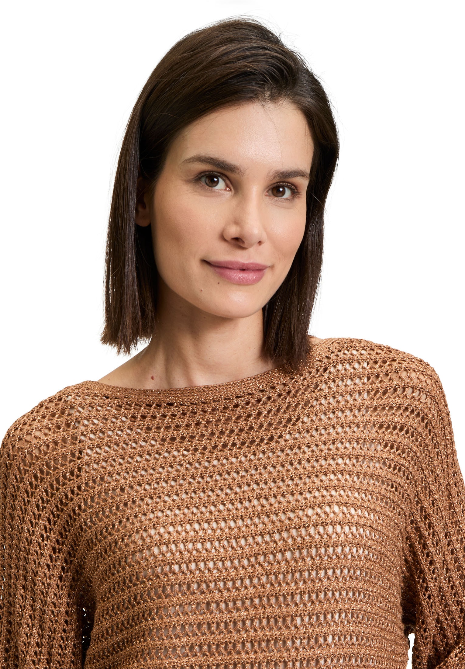 Betty Barclay Strickpullover »Betty Barclay Damen Lochstrick-Pullover mit U-Boot-Ausschnitt«, (1 tlg.), Glitzernd