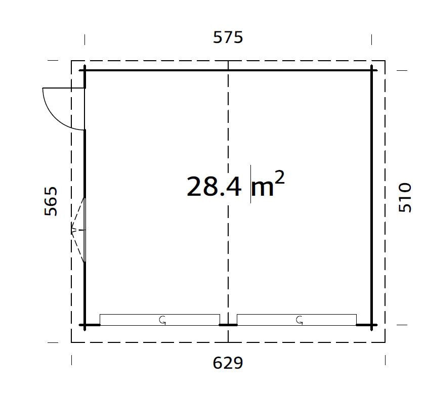 Palmako Garage »Roger«, BxTxH: 629x565x310 cm, mit Sektionaltor, transparent  bestellen | BAUR