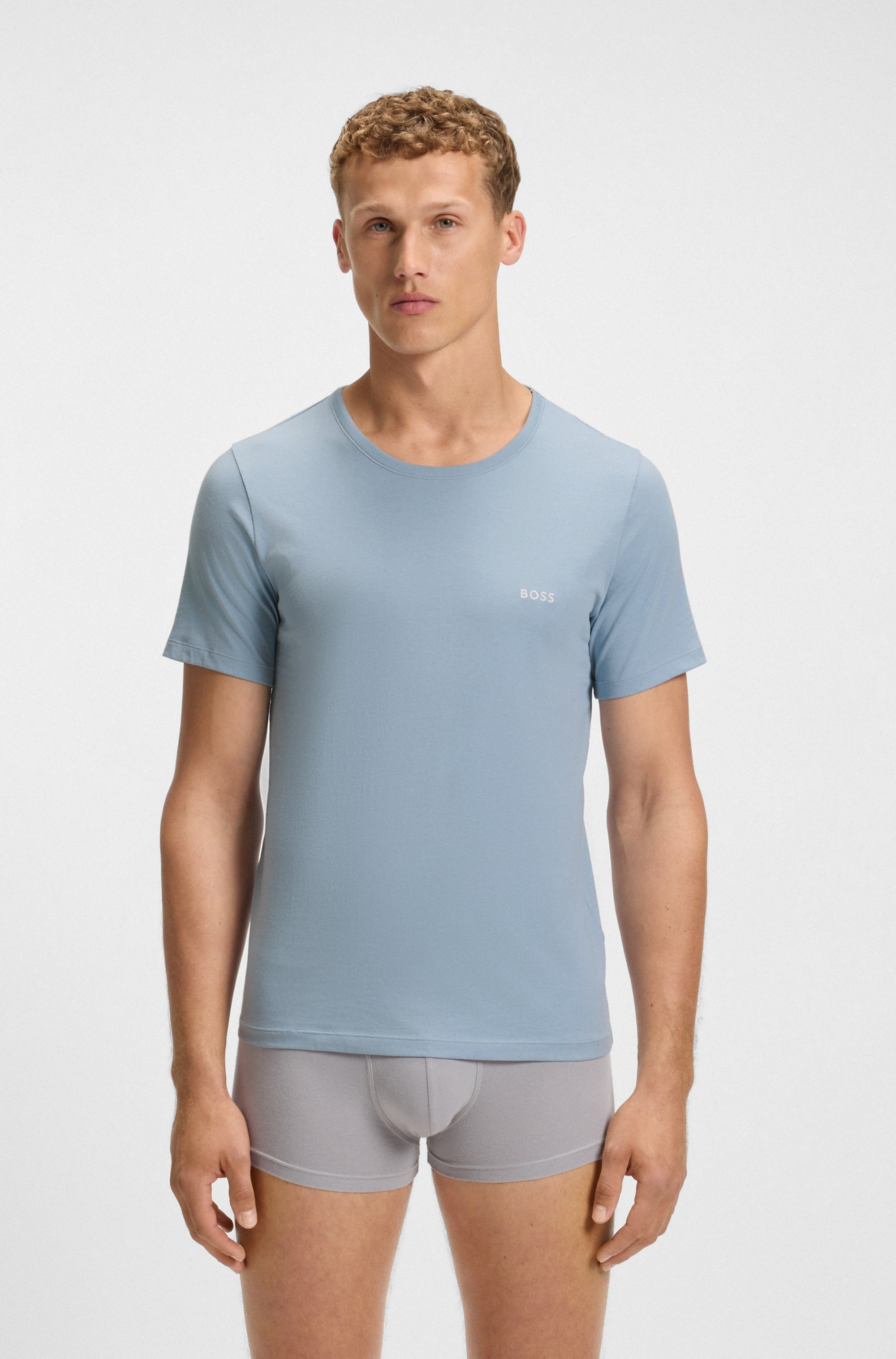 BOSS "TShirtRN 3P Classic" 3 Stk. mit Logostickerei günstig online kaufen