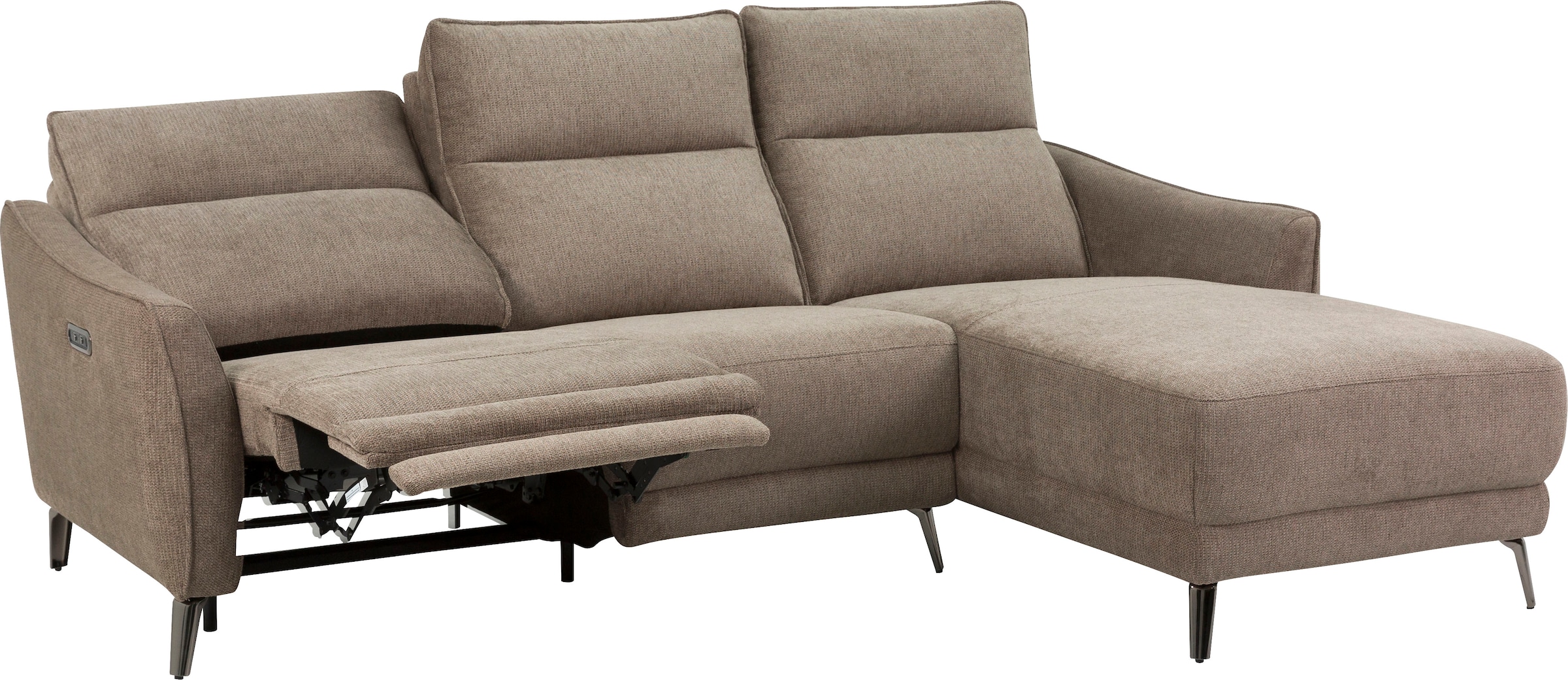 INOSIGN Ecksofa »TAYLER 3-Sitzer, L-Form (Breite 239cm), elektr. Relaxfunktion, USB A/C«, und Recamiere, Liegefunktion durch Recliner, Federkernpolsterung