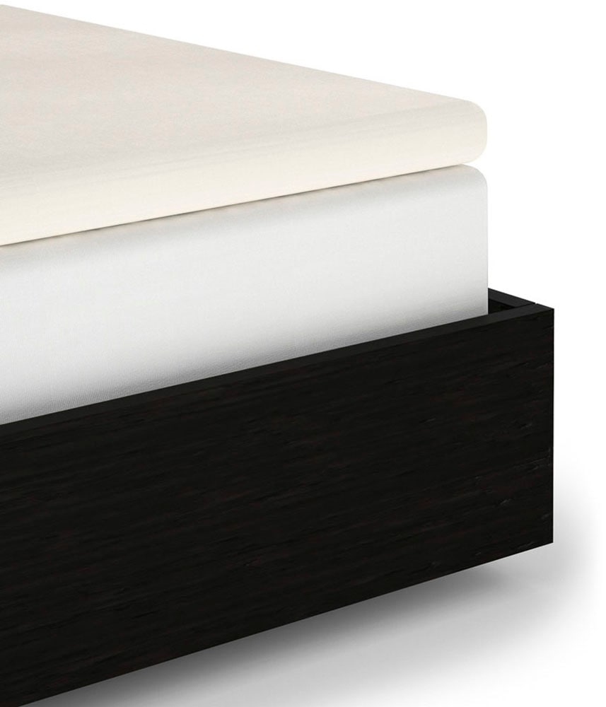 Spannbettlaken HECKETT & LANE, B:160cm L:200cm, weiß, Mako-Satin, Obermaterial: 100% Baumwolle, Bettlaken, "Elementi Topper", Laken aus 100%