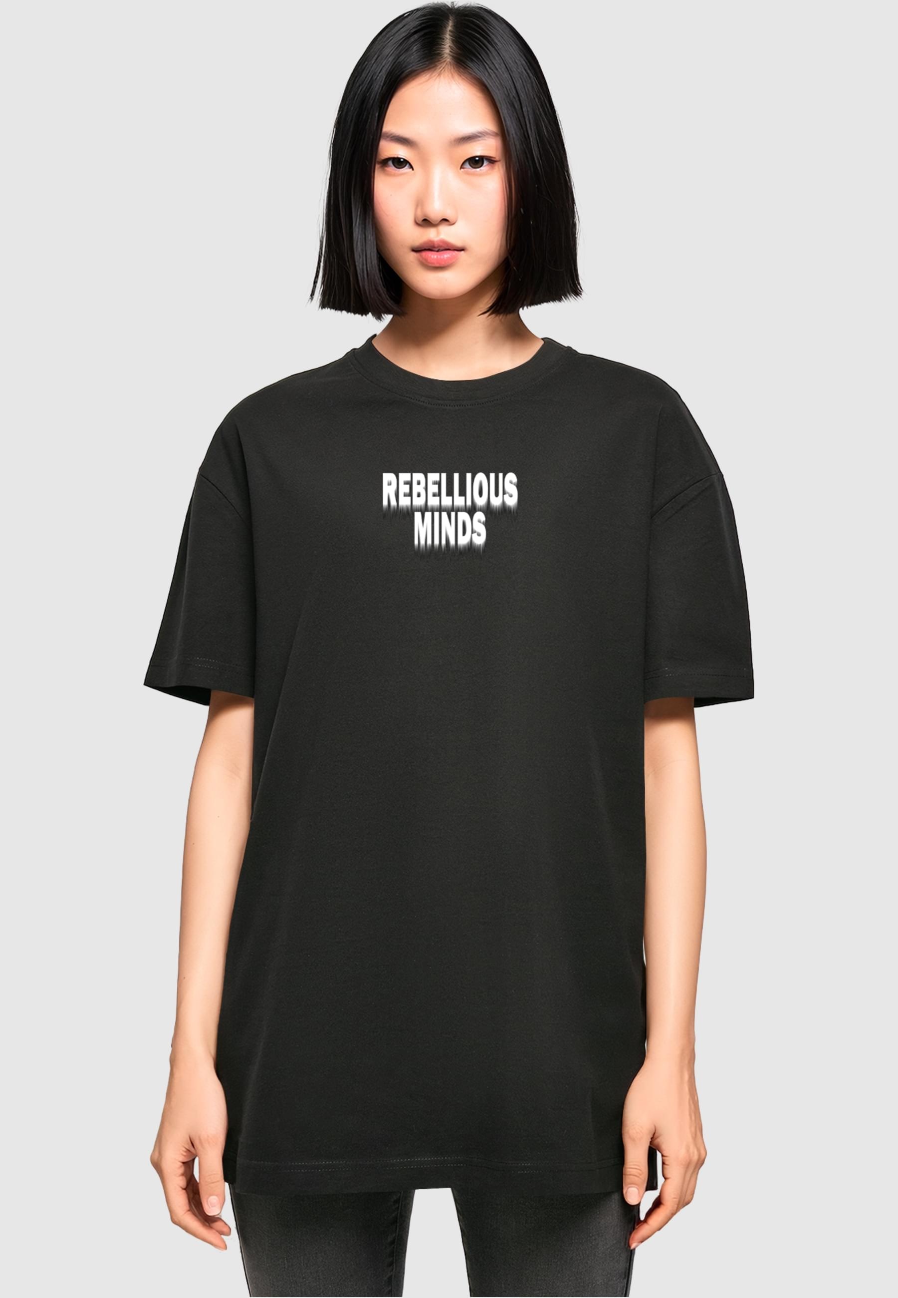 Merchcode T-Shirt »Merchcode Damen Ladies Rebellious Minds Oversized Boyfriend Tee«, (1 tlg.)