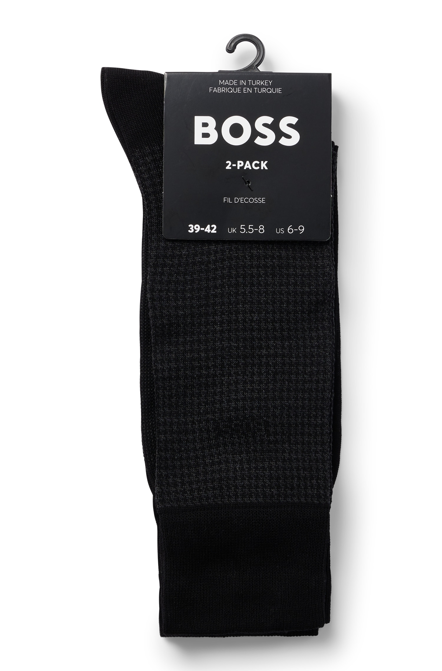BOSS Socken »2P Houndstooth MC«, (Packung, 2 Paar, 2er Pack), mit eingesticktem Markenlogo
