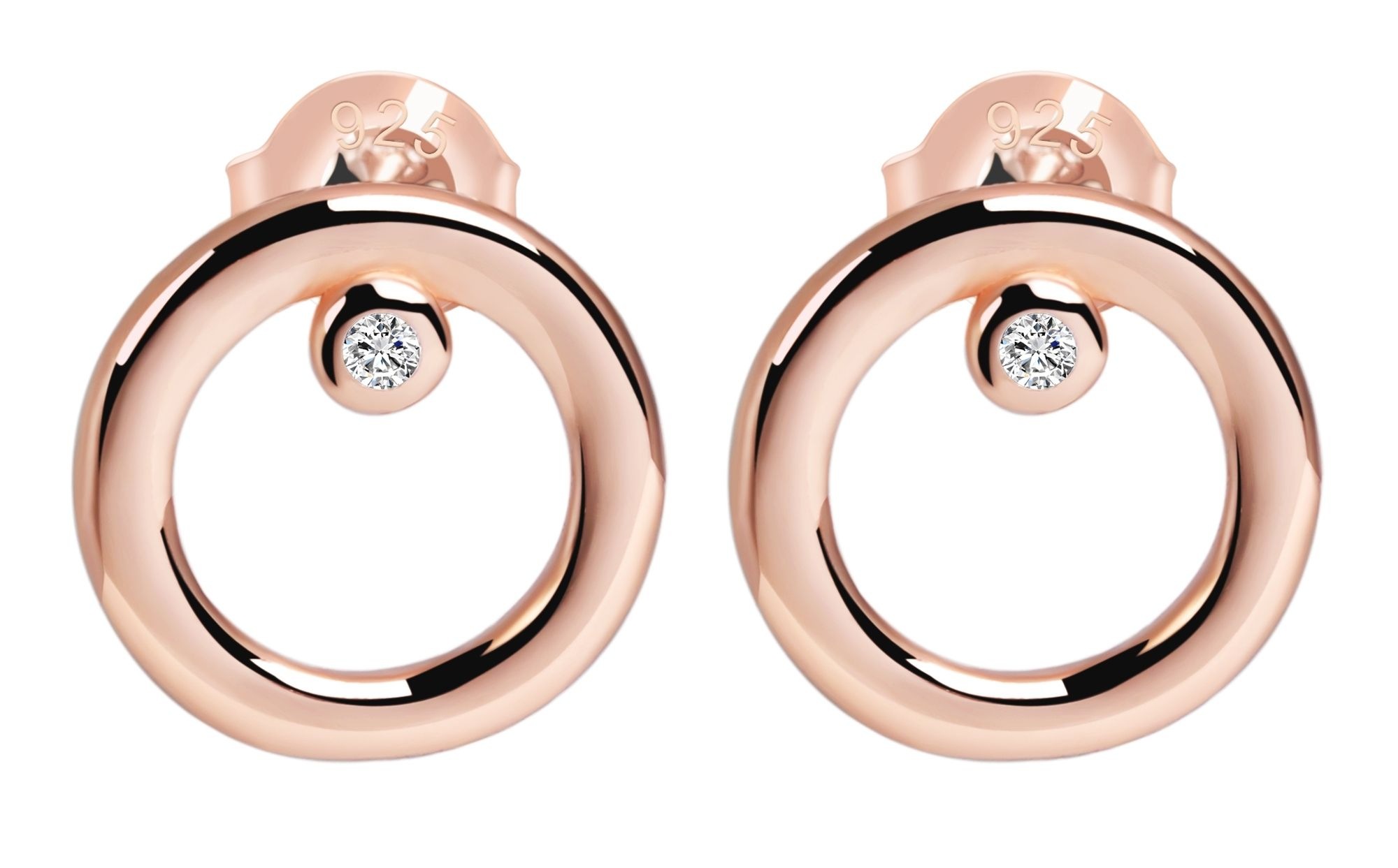 Adelia´s Paar Ohrhänger "Ohrringe – Ohrstecker aus 925 Silber mit Zirkonia" Ein stilvolles Geschenk für besondere Momente