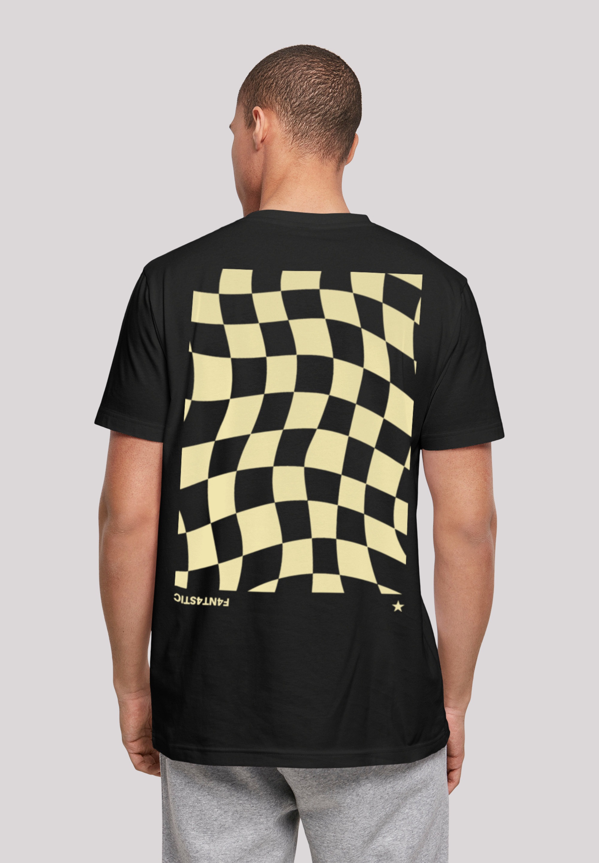 T-Shirt »Wavy Schach Muster«, Print